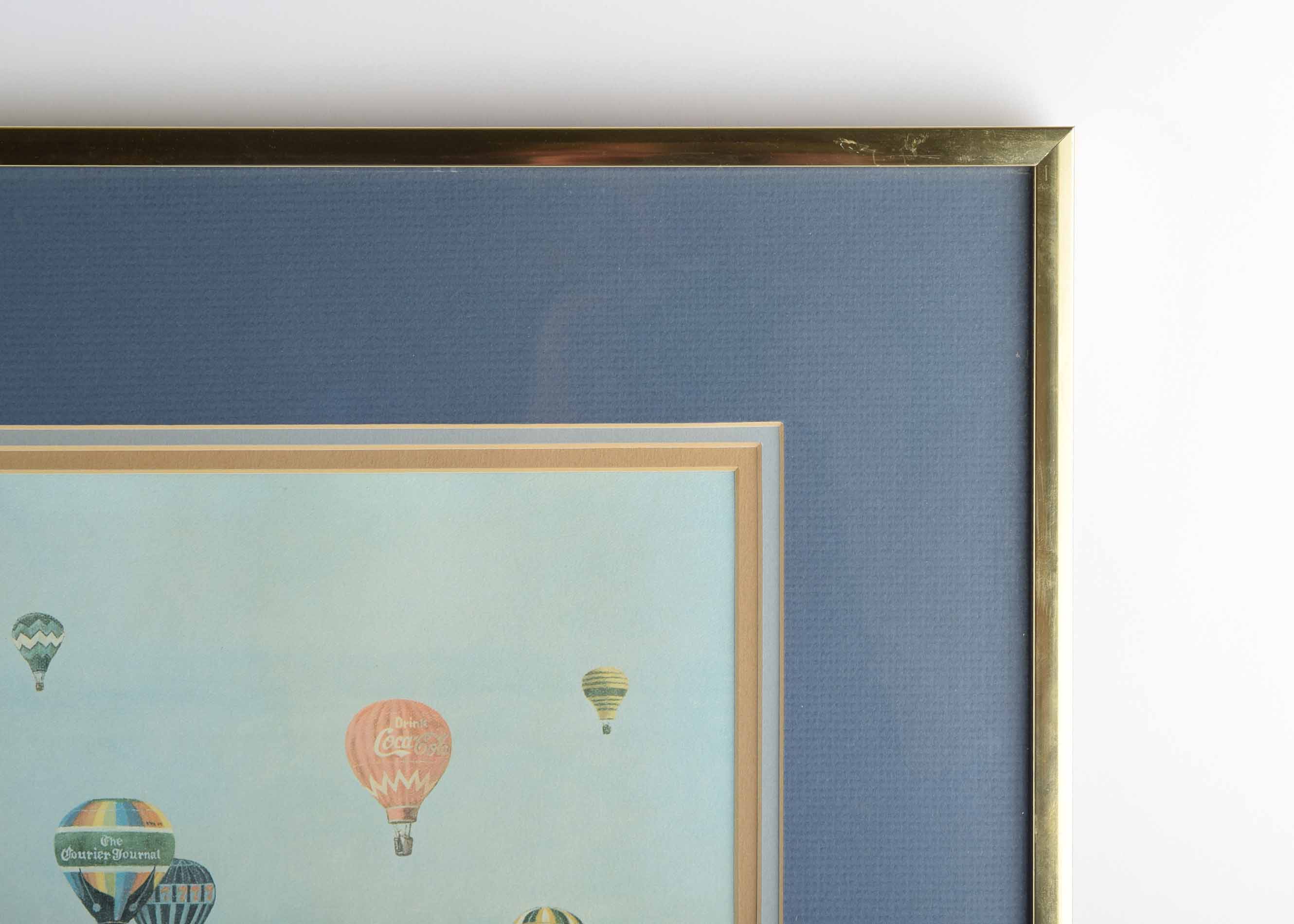 Signed C.W. Vittitow Offset Lithograph "The Great Balloon Racers"