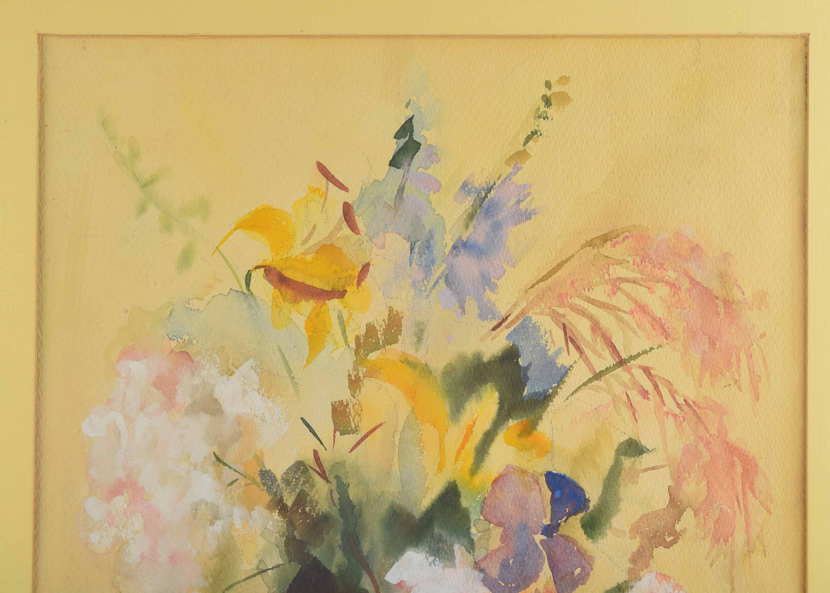 Signed Original McCurdy Watercolor Floral in Vase