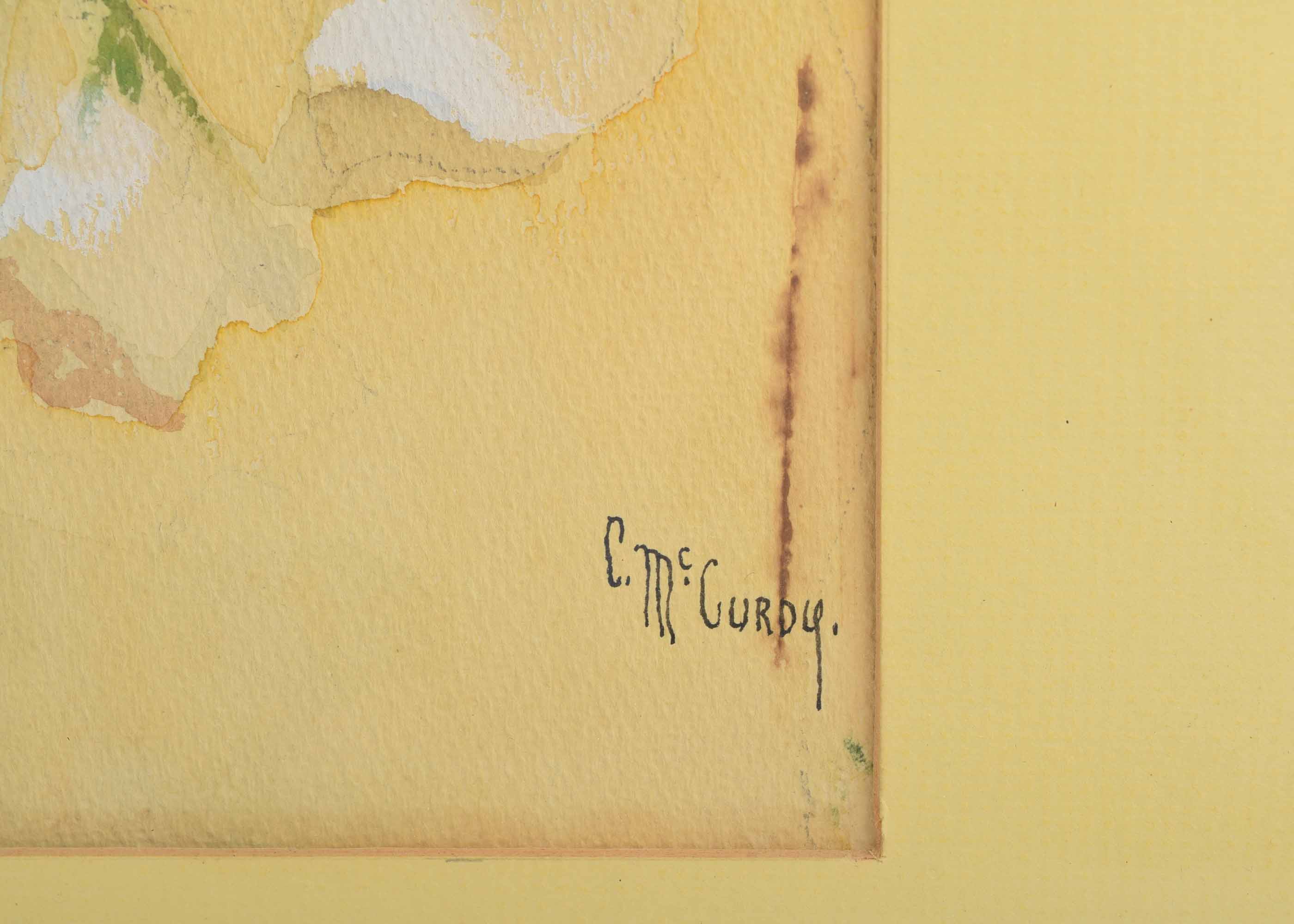 Signed Original McCurdy Watercolor Floral in Vase