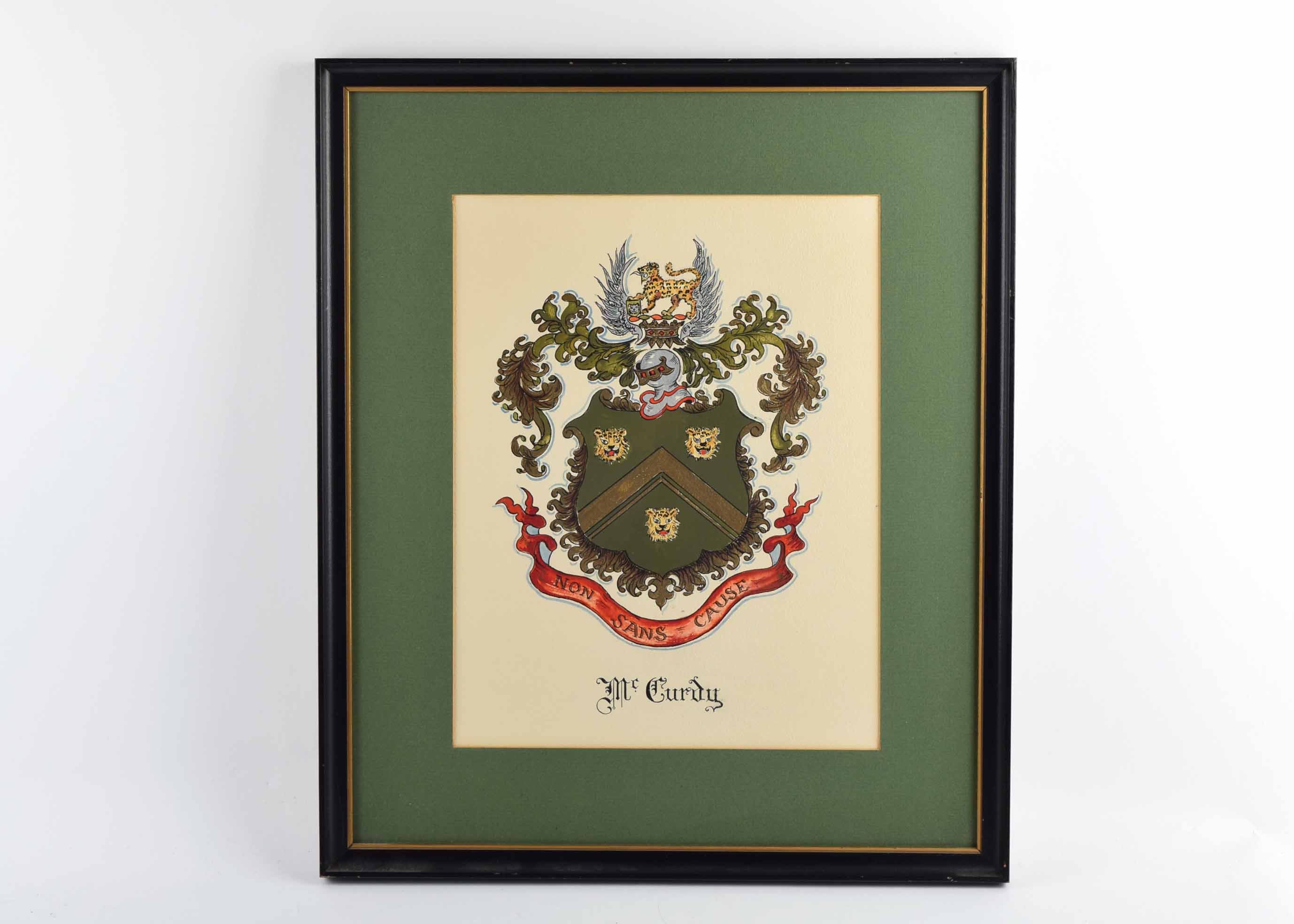Framed McCurdy Family Crest