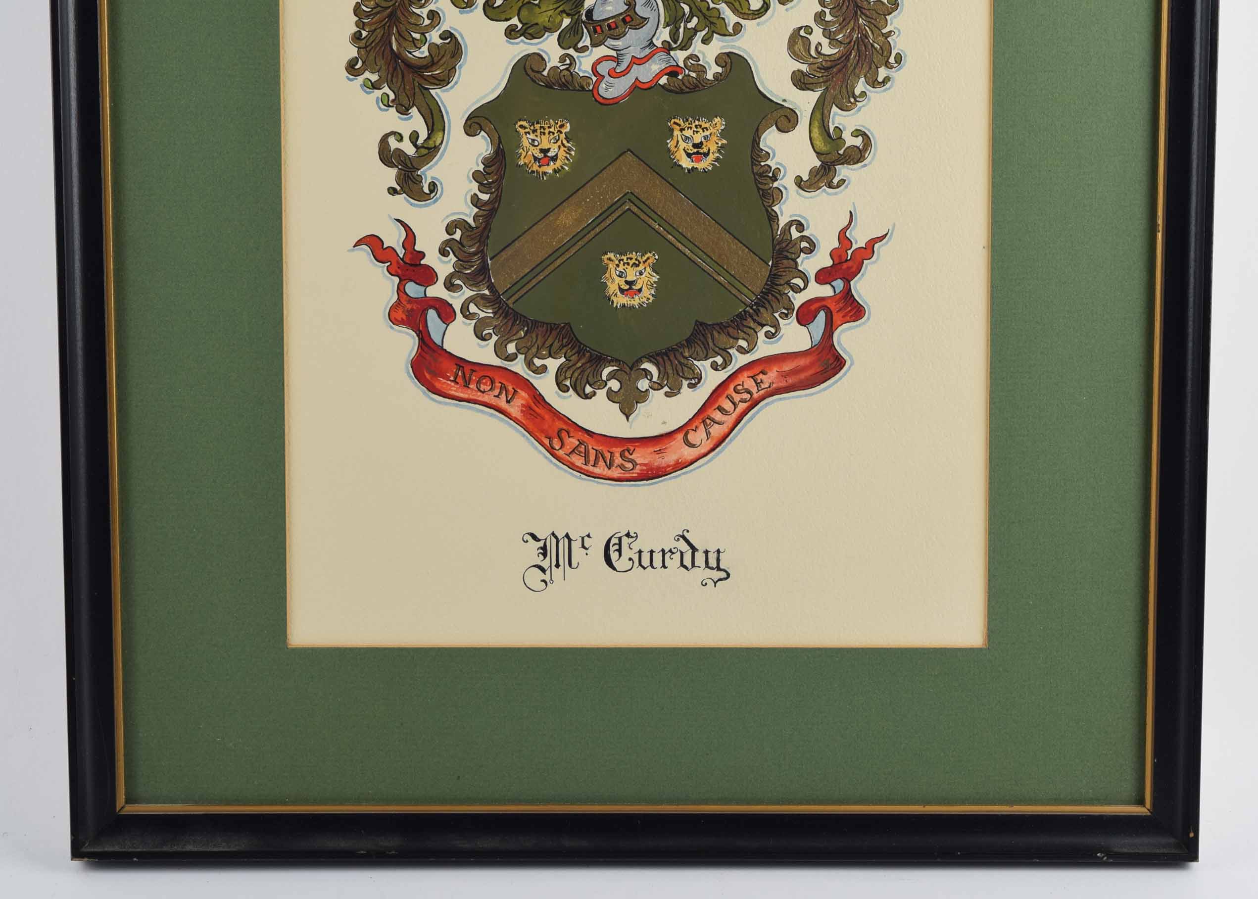 Framed McCurdy Family Crest
