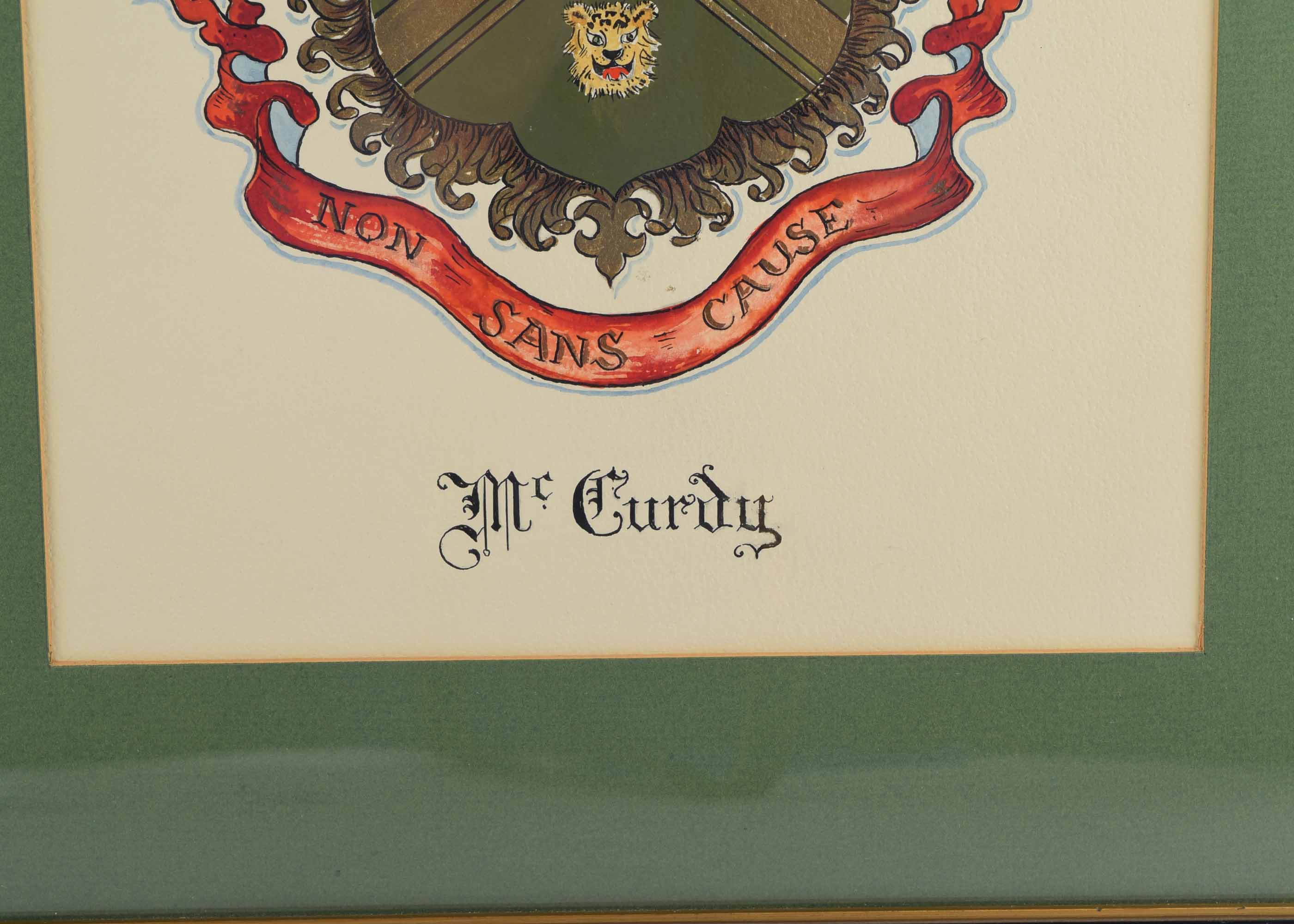 Framed McCurdy Family Crest