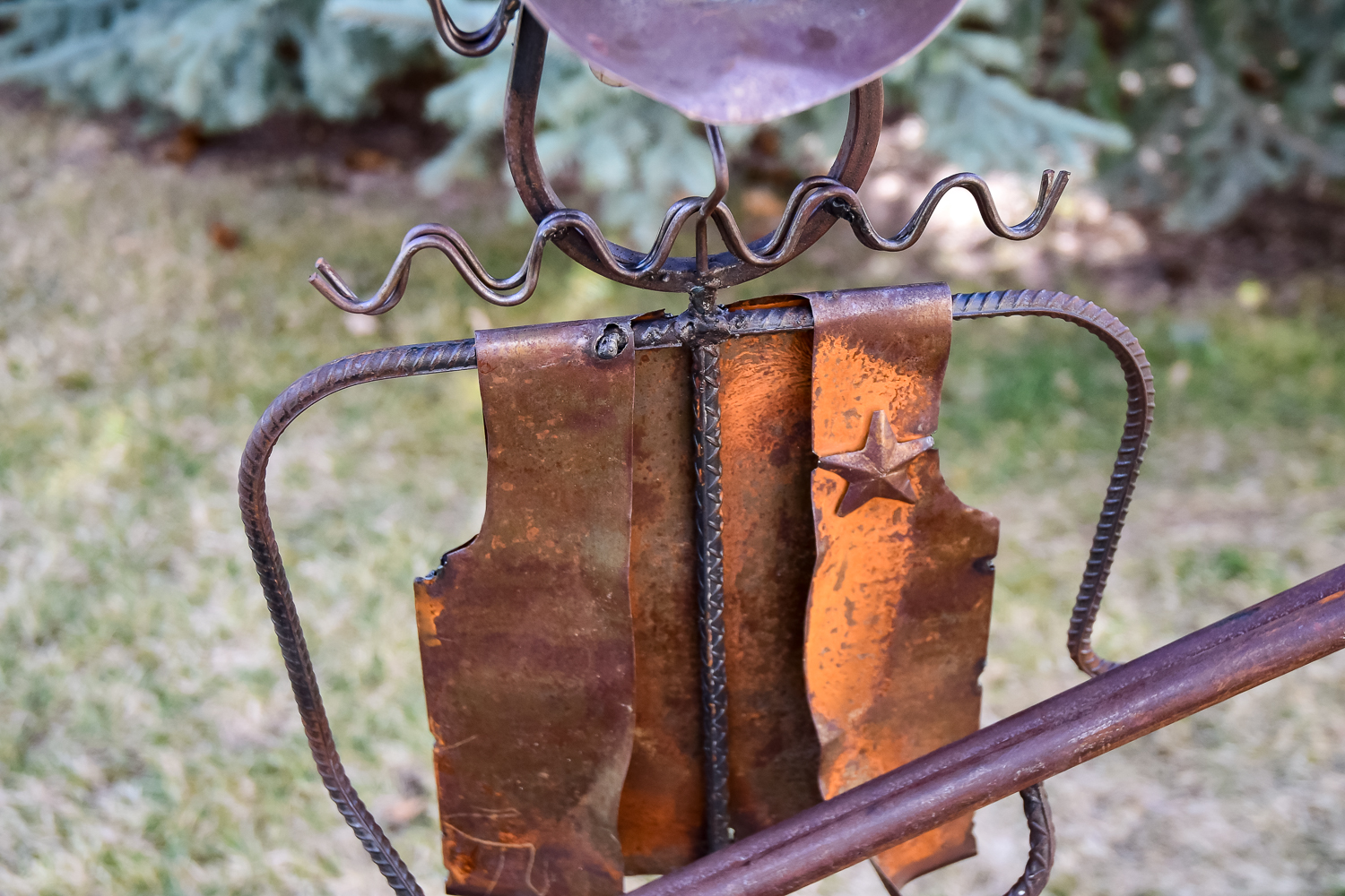 Found Object Cowboy Sheriff Lawn Sculpture