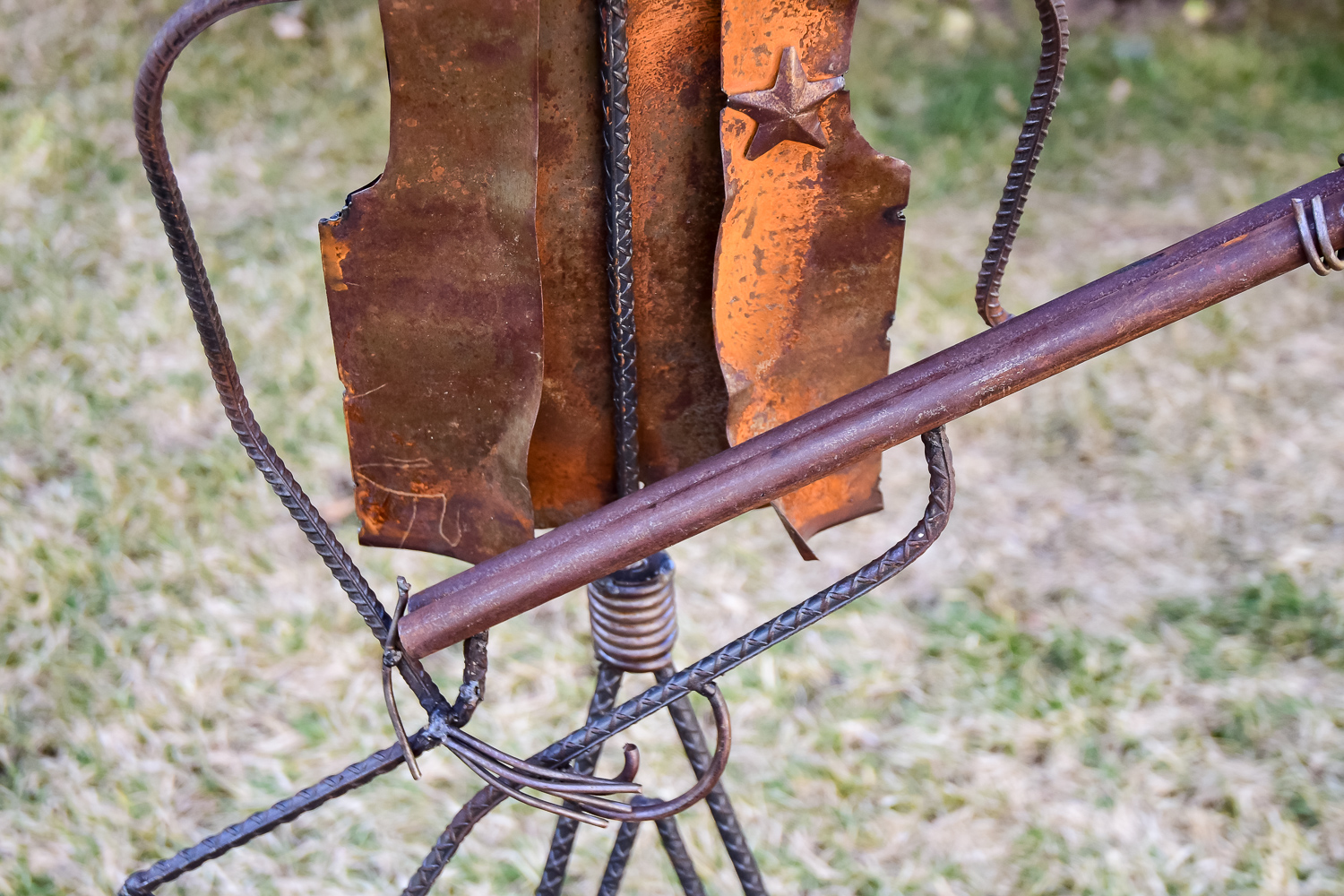 Found Object Cowboy Sheriff Lawn Sculpture