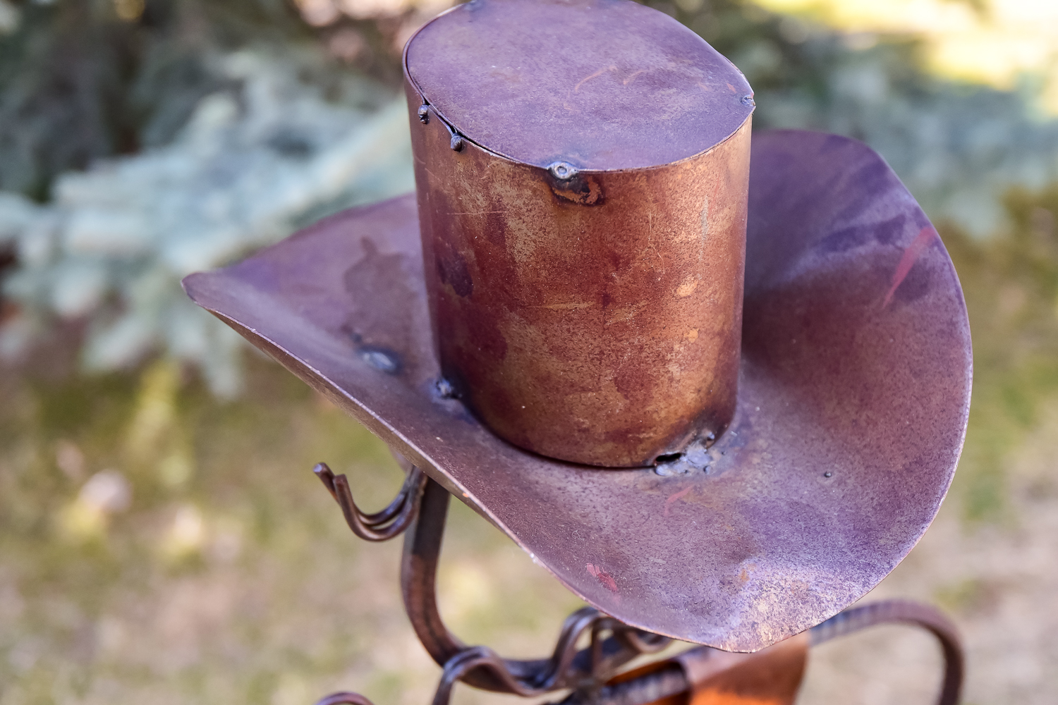 Found Object Cowboy Sheriff Lawn Sculpture