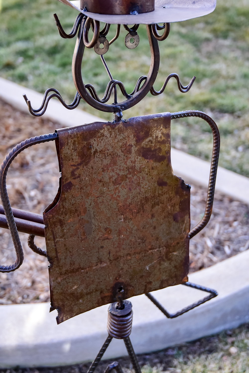 Found Object Cowboy Sheriff Lawn Sculpture