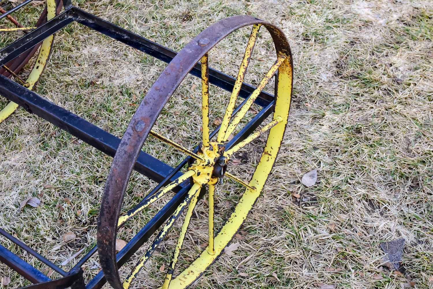 Vintage Yard Cart and Wheel