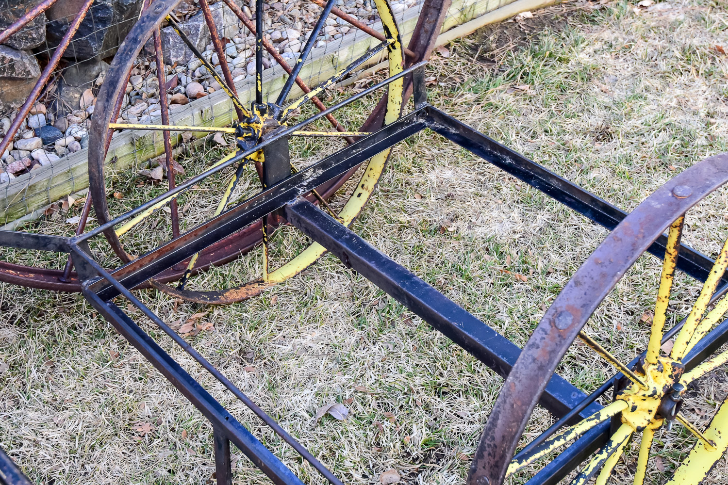 Vintage Yard Cart and Wheel
