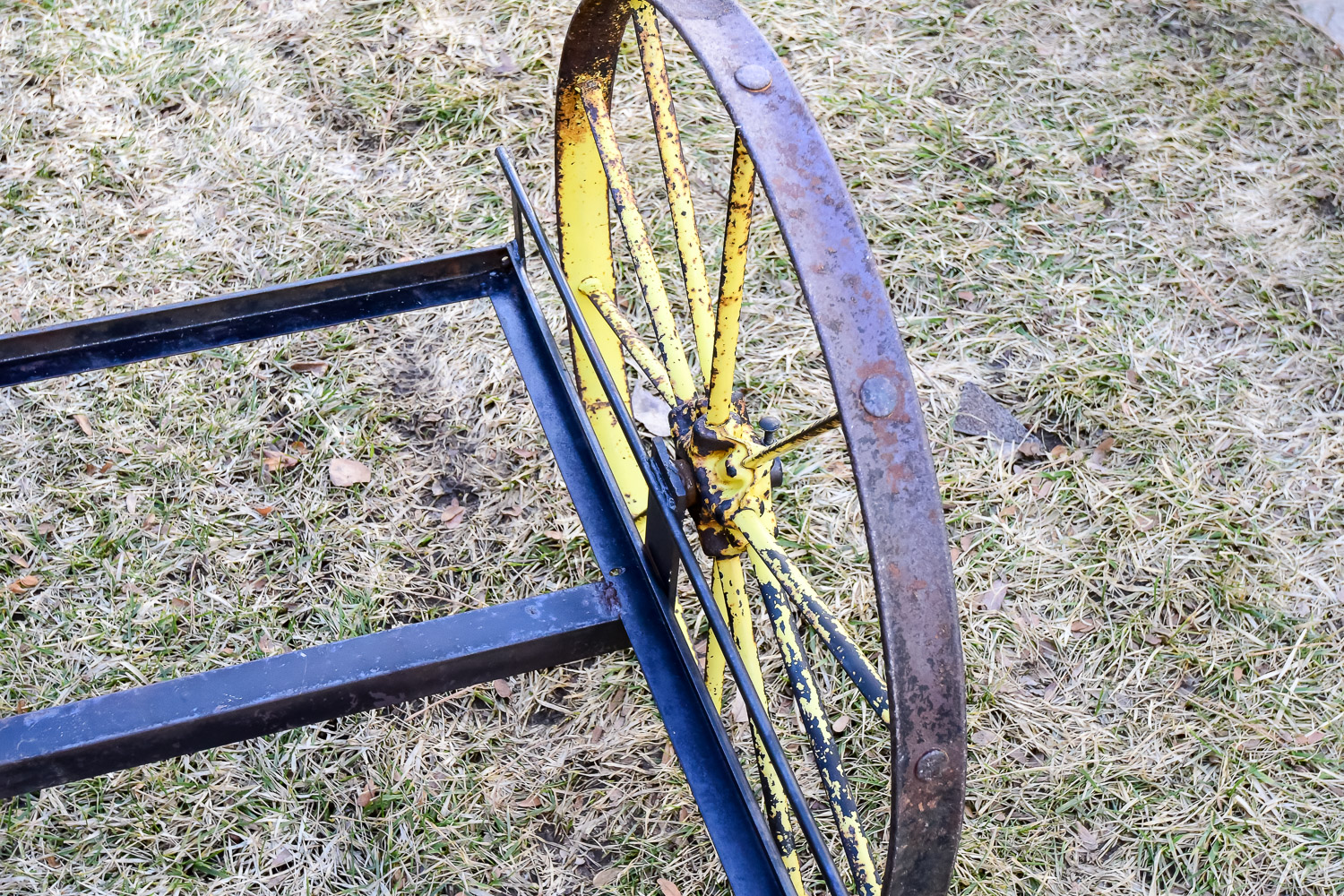 Vintage Yard Cart and Wheel