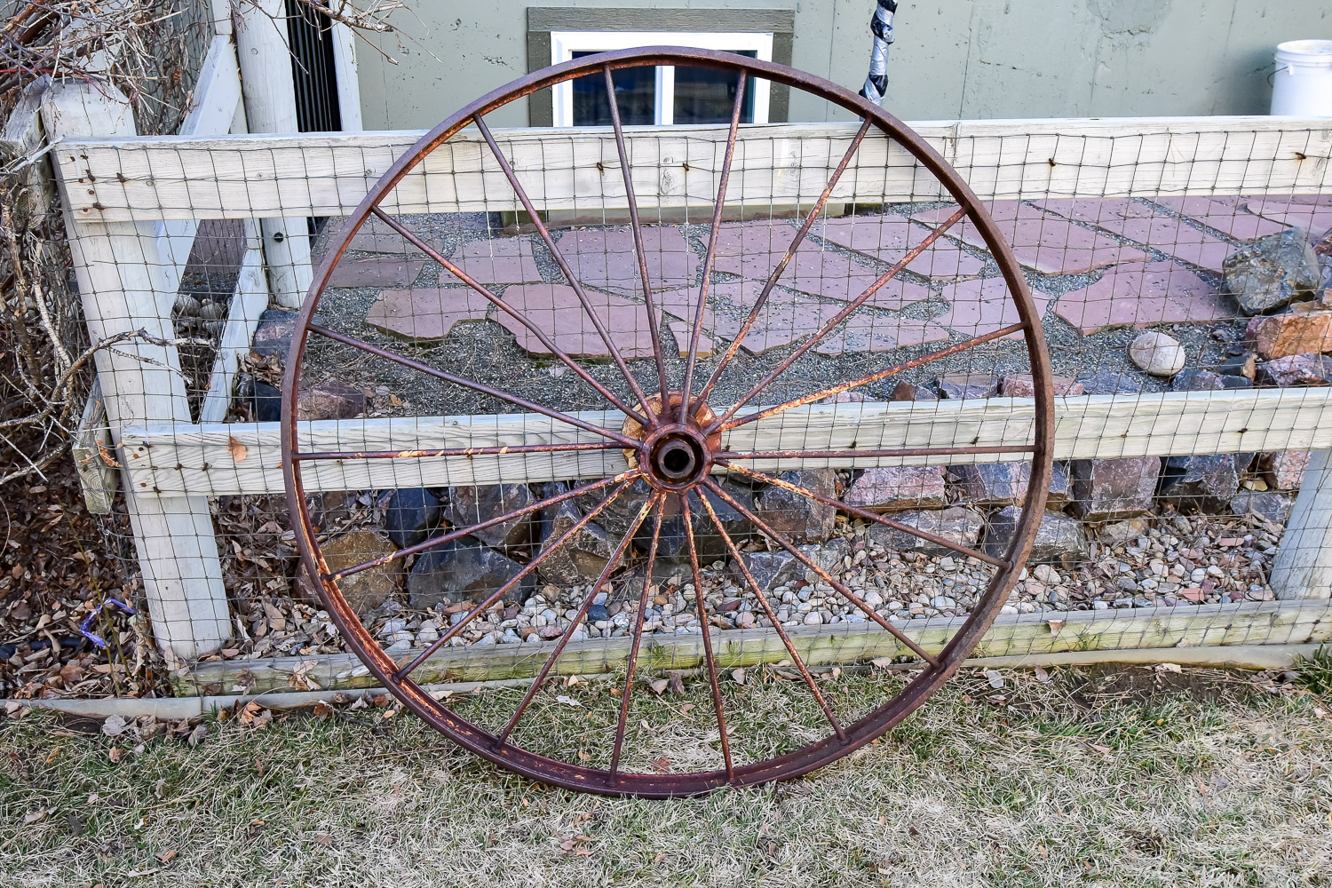 Vintage Yard Cart and Wheel