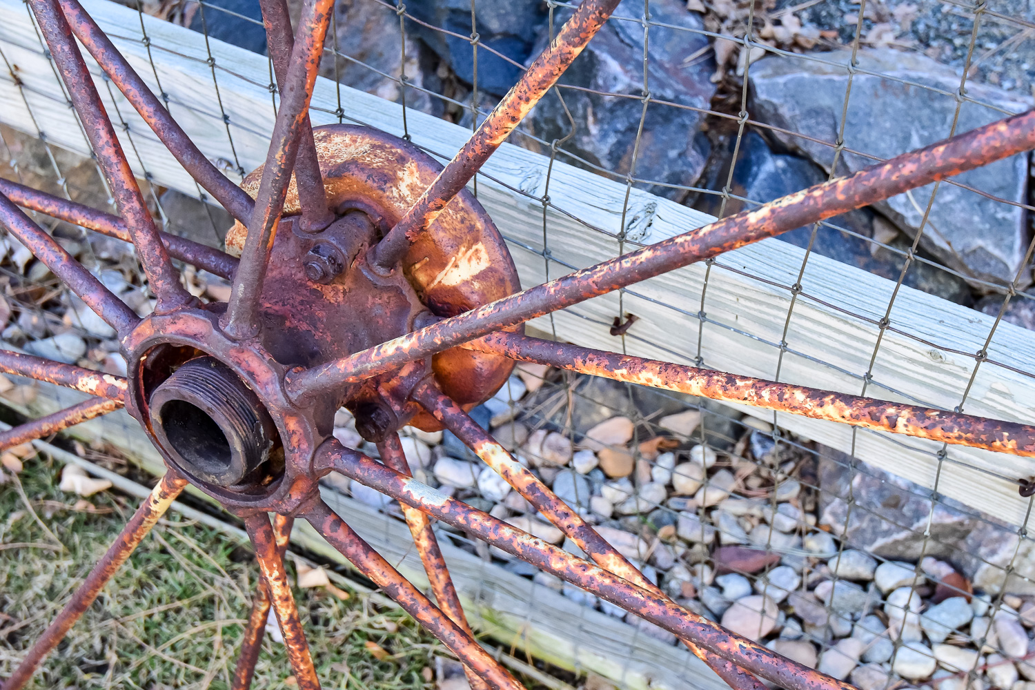 Vintage Yard Cart and Wheel
