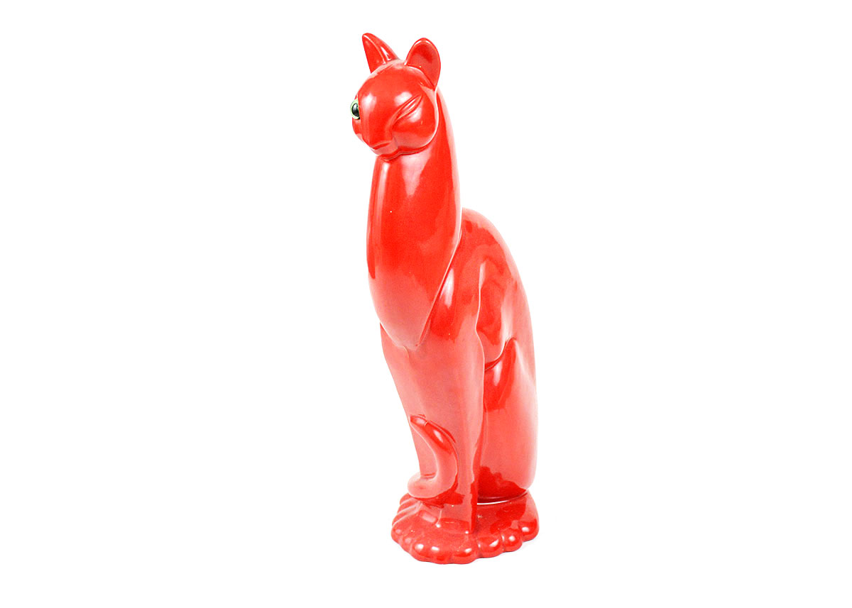 Royal Haeger Red Ceramic Cat