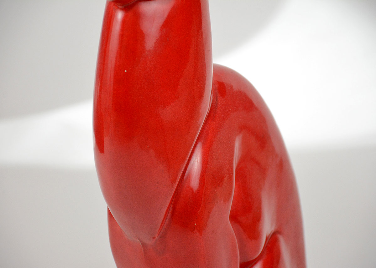 Royal Haeger Red Ceramic Cat