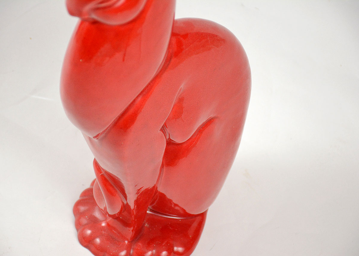 Royal Haeger Red Ceramic Cat