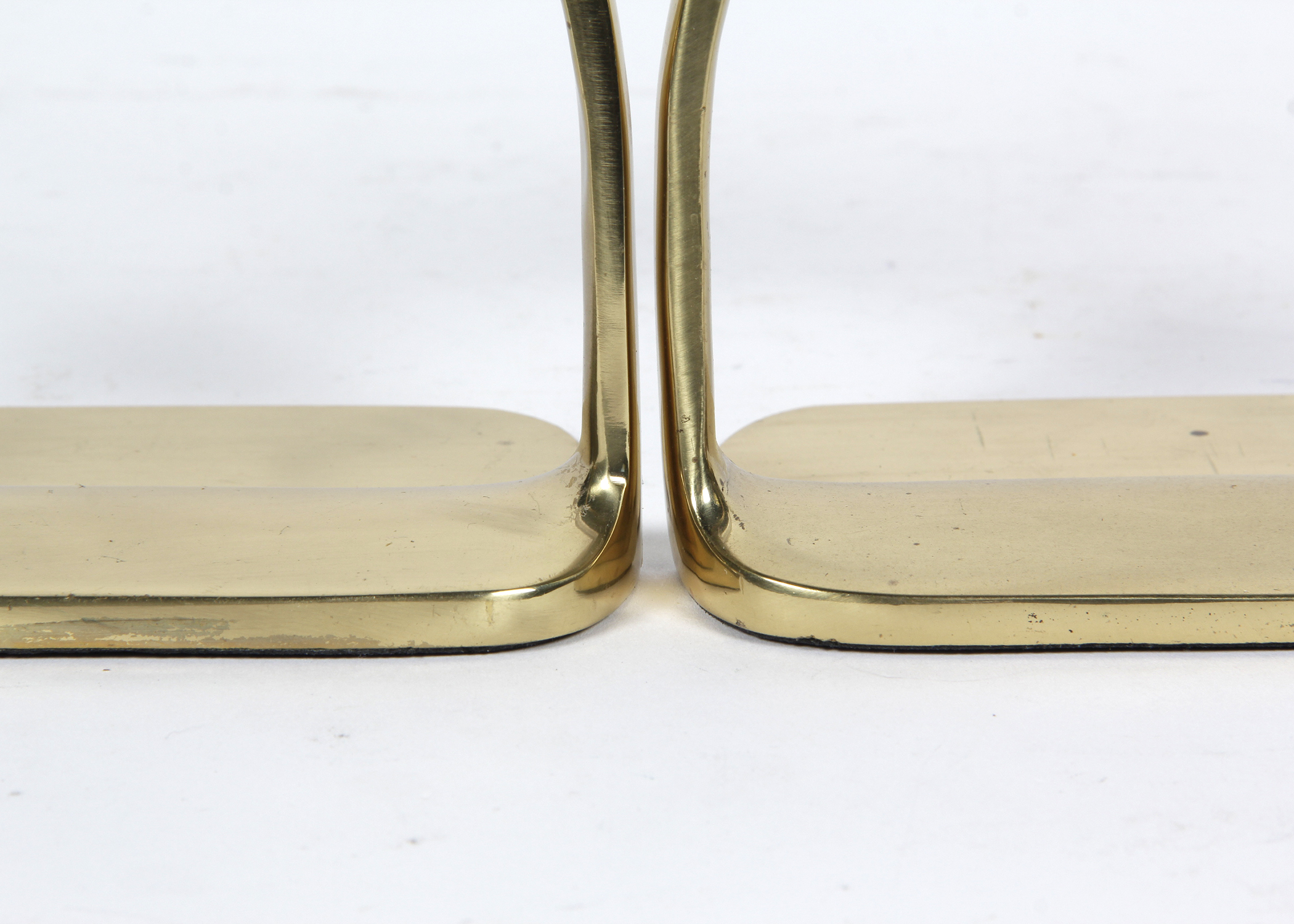 Pair of Vintage Brass Modernist Stirrup Bookends EBTH