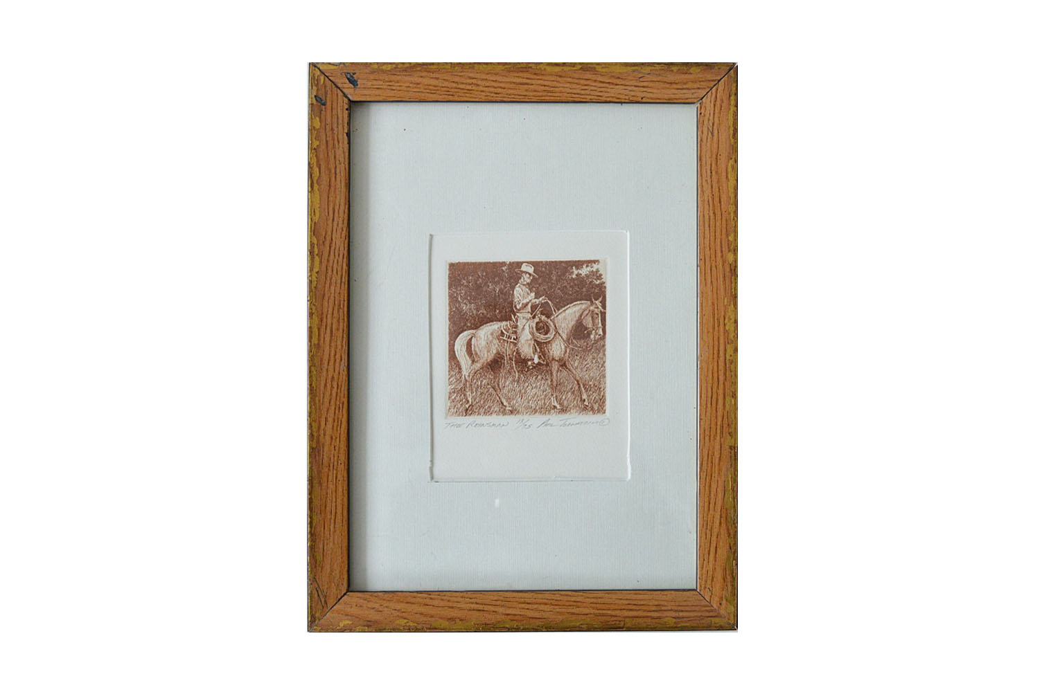 Original Signed Cowboy Etching