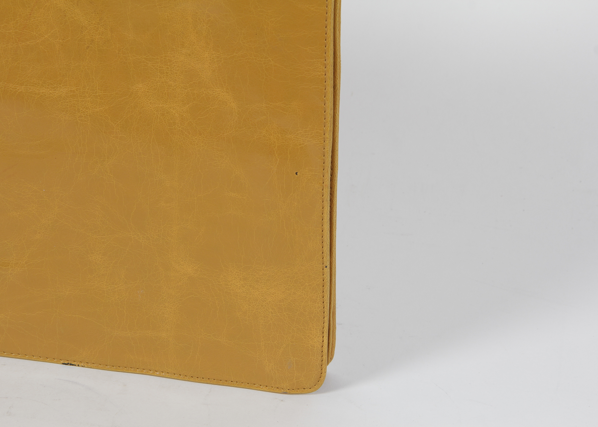 Vintage Hardy Amies Mustard Leather Tote Bag