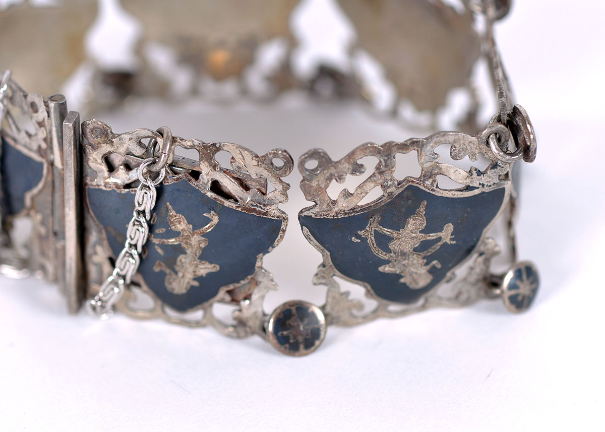 Siam Sterling Bracelet and Ring Set