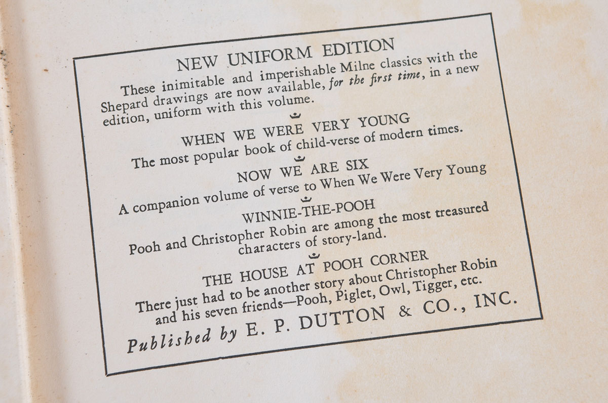 1928 House at Pooh Corner Hardcover