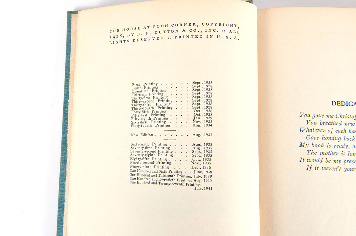 1928 House at Pooh Corner Hardcover
