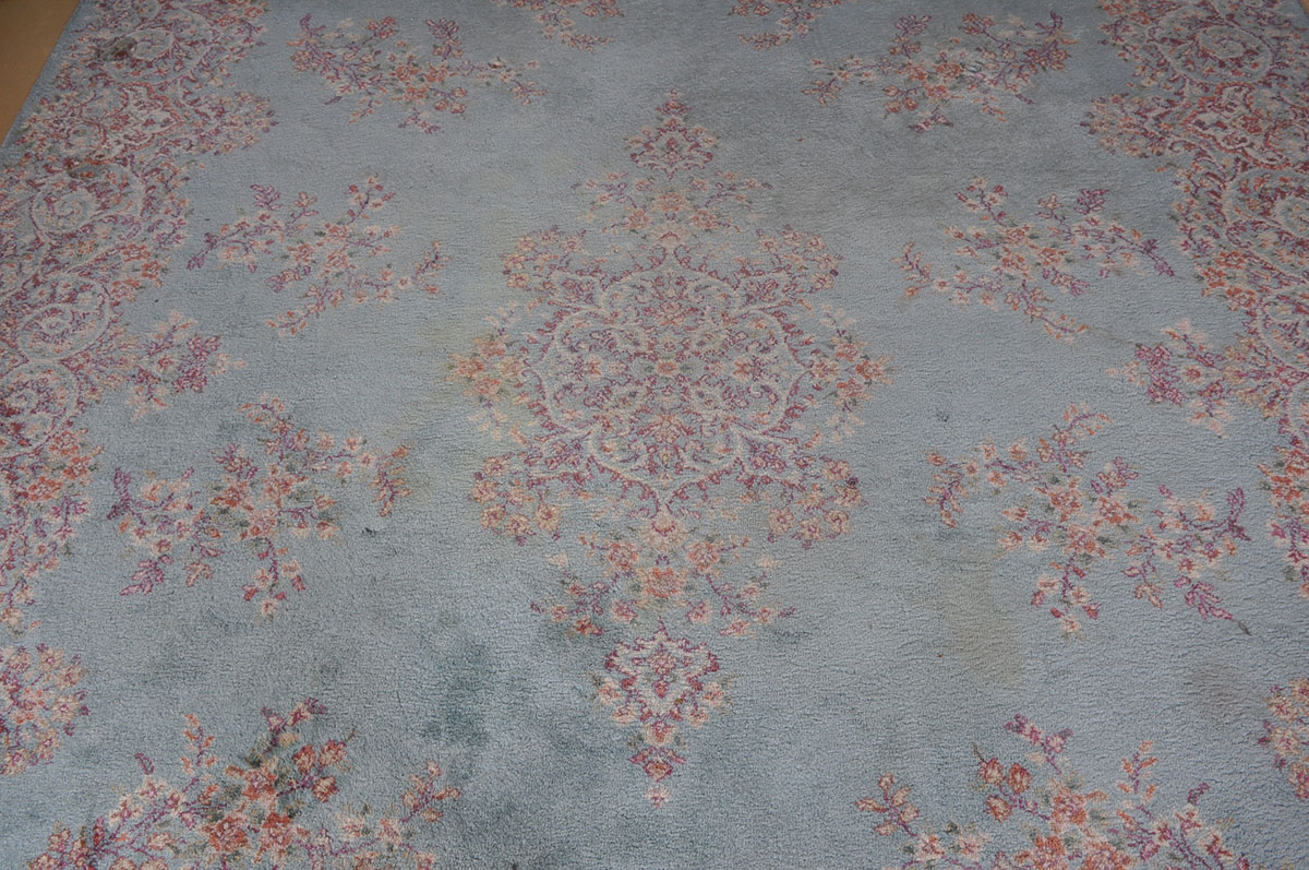 Large Blue Ornate Area Rug