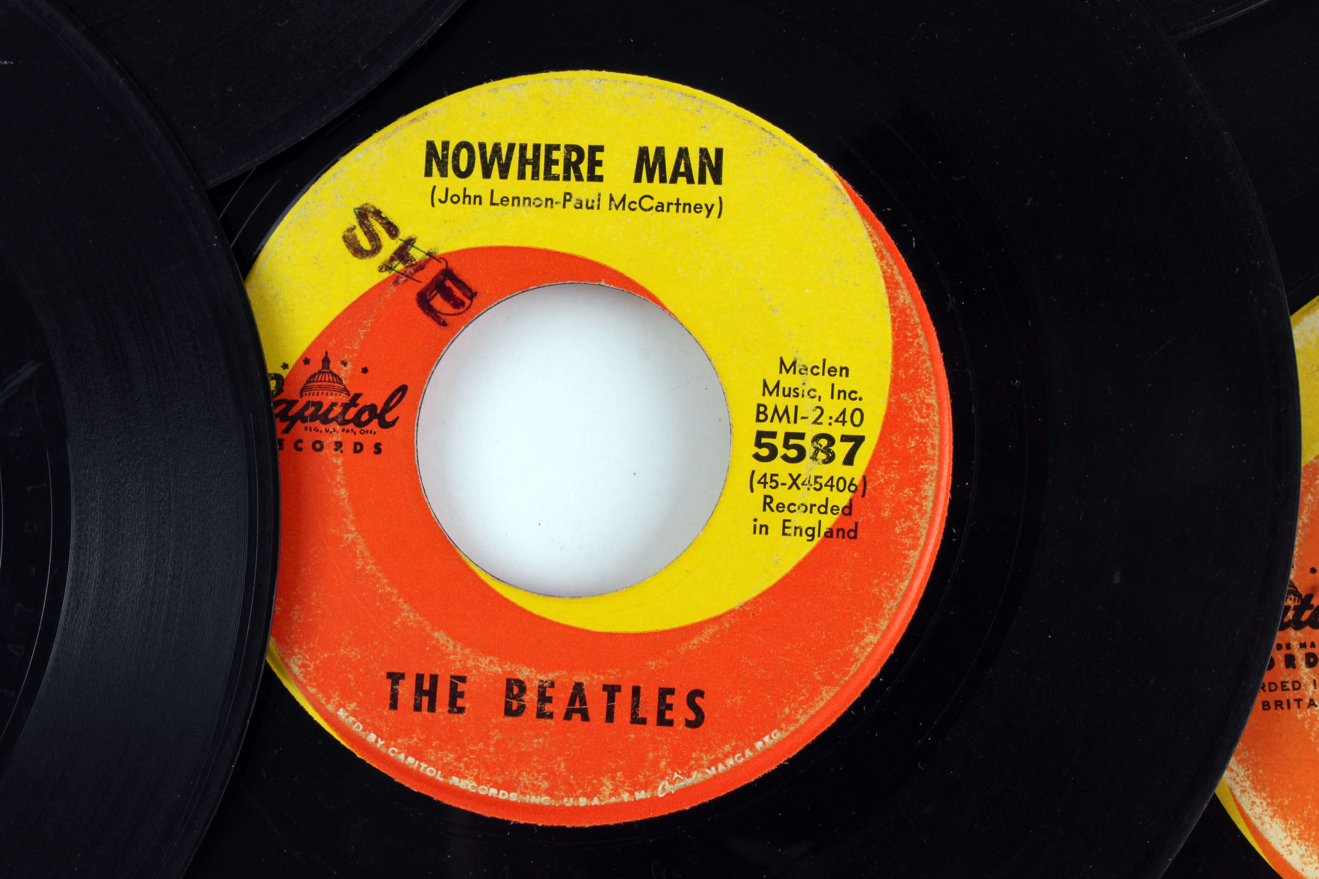 Collection of Vintage Beatles 45 Vinyl Records