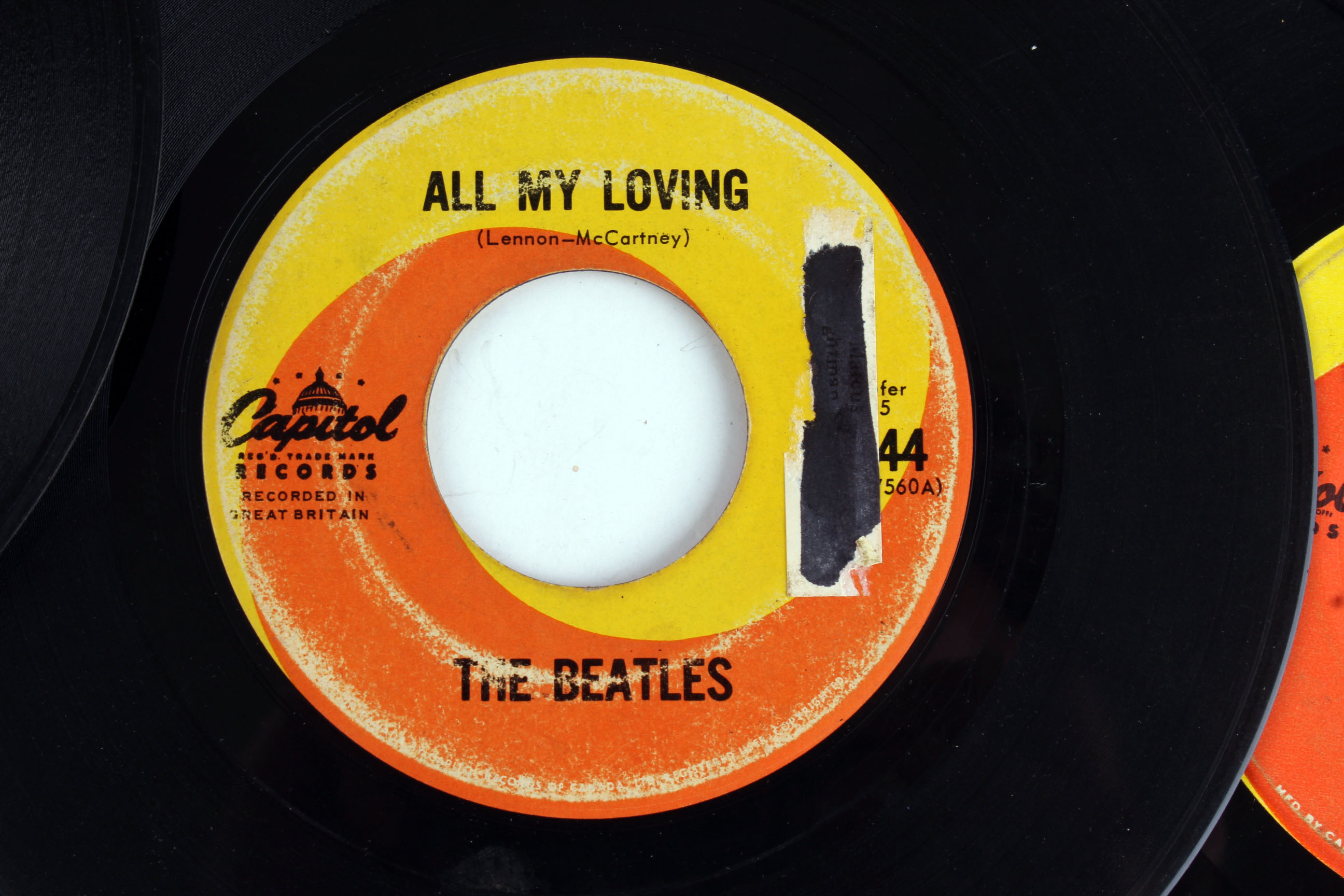 Collection of Vintage Beatles 45 Vinyl Records