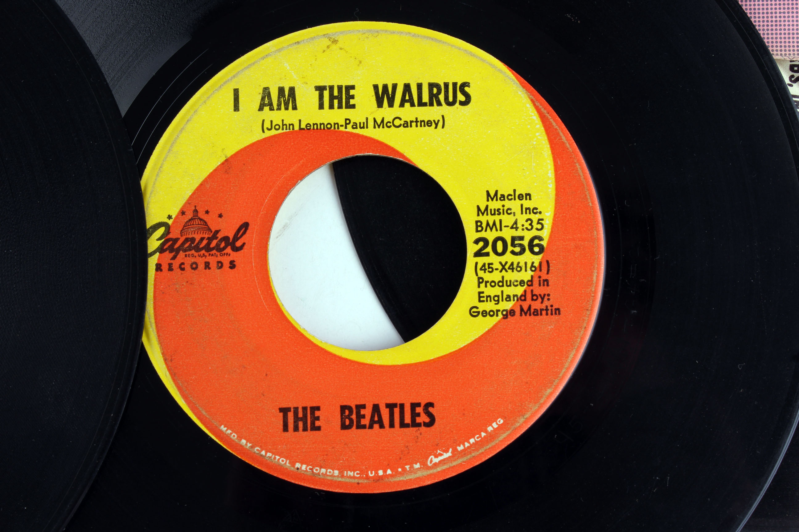 Collection of Vintage Beatles 45 Vinyl Records