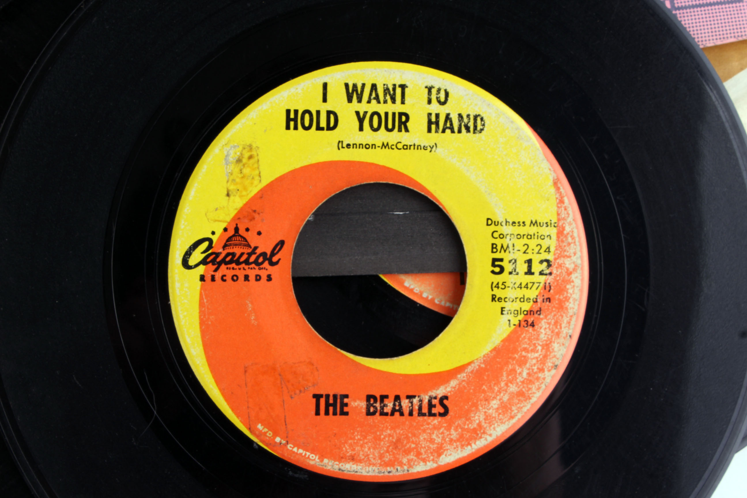 Collection of Vintage Beatles 45 Vinyl Records