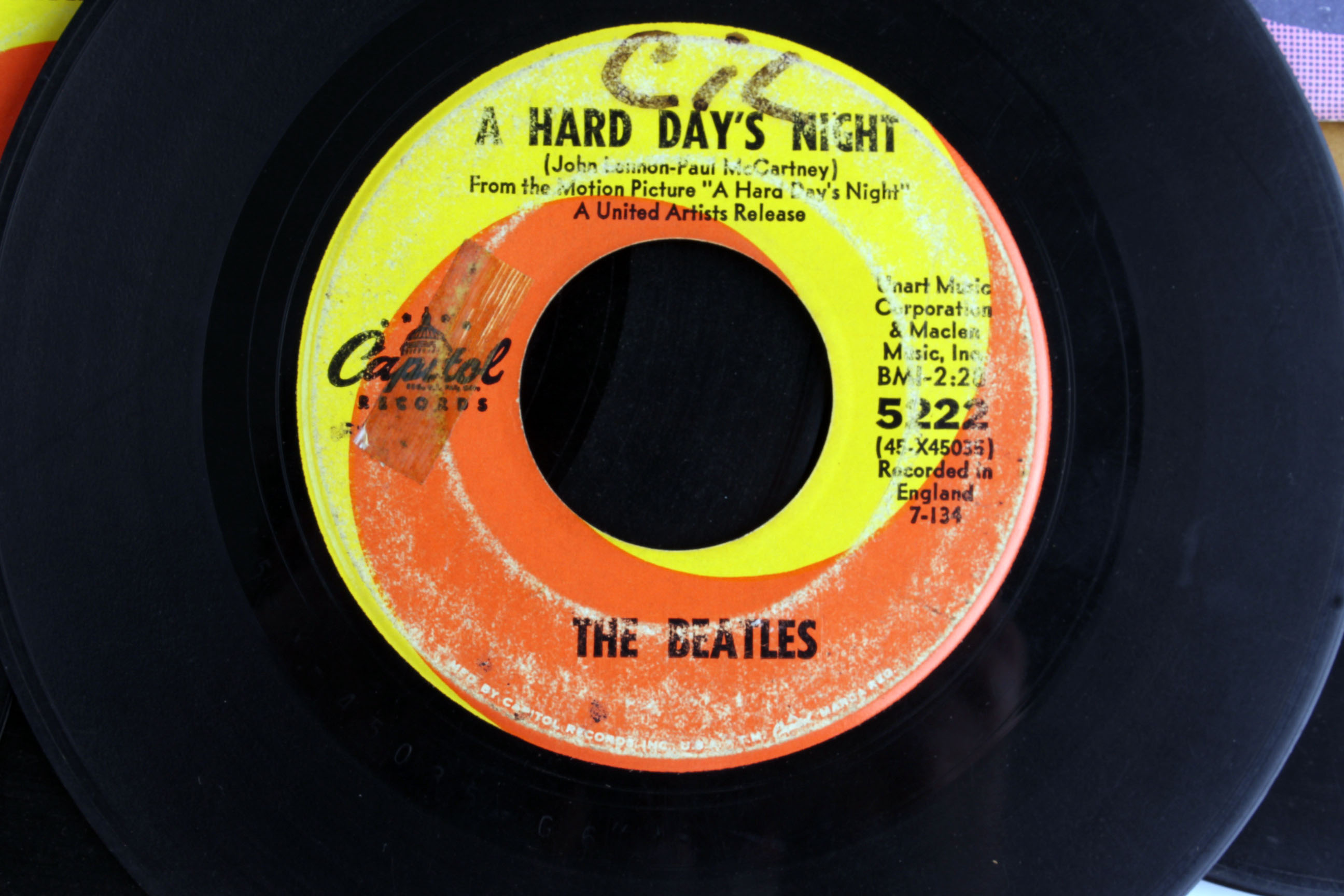 Collection of Vintage Beatles 45 Vinyl Records