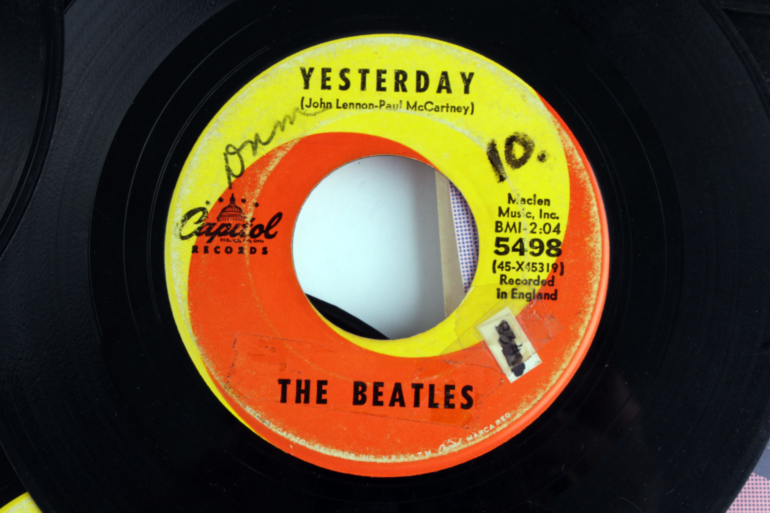 Collection of Vintage Beatles 45 Vinyl Records