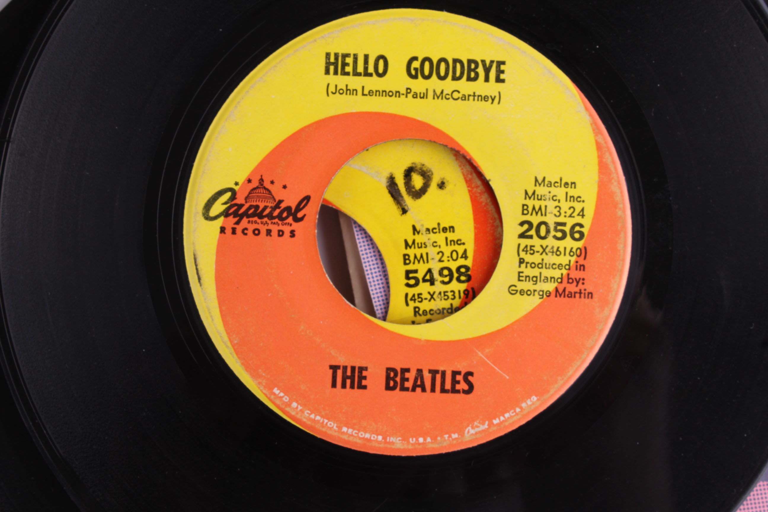 Collection of Vintage Beatles 45 Vinyl Records