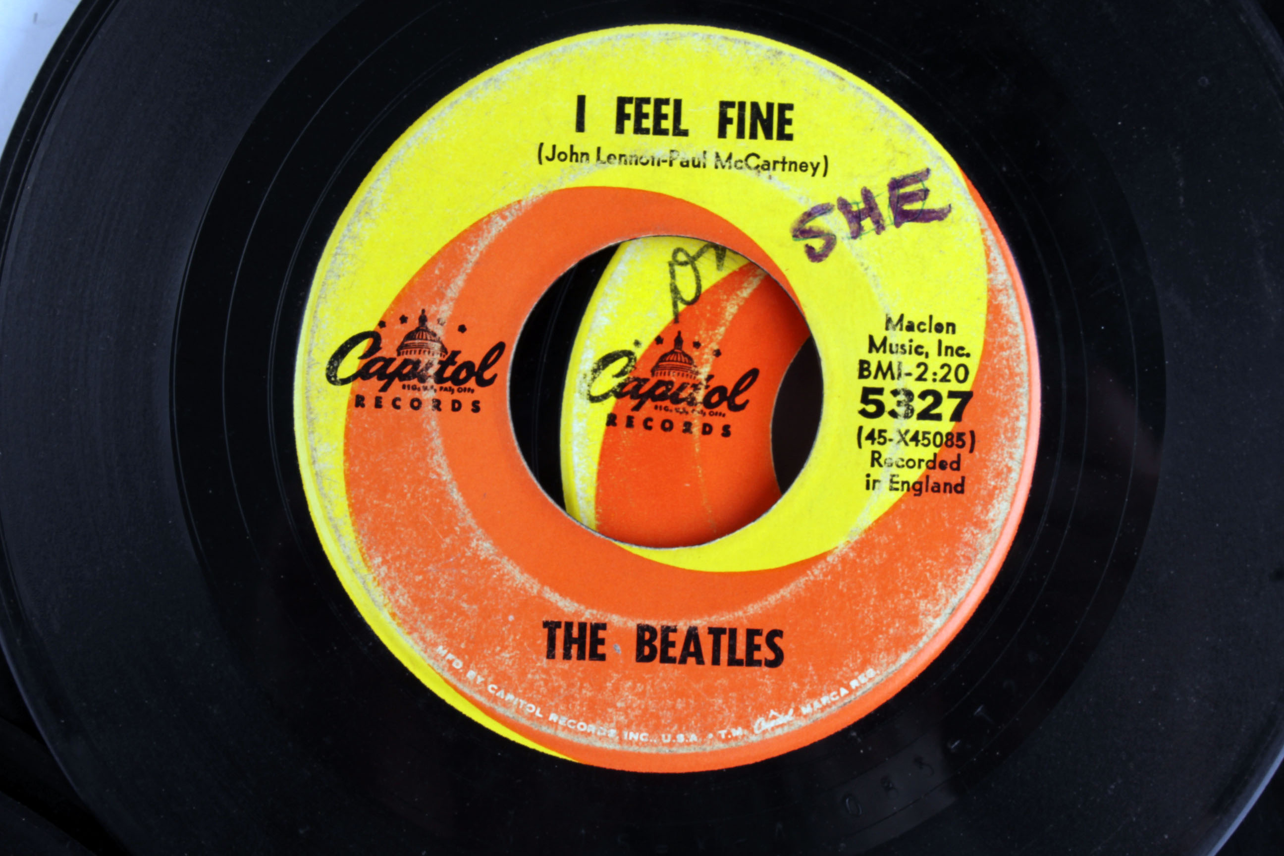 Collection of Vintage Beatles 45 Vinyl Records