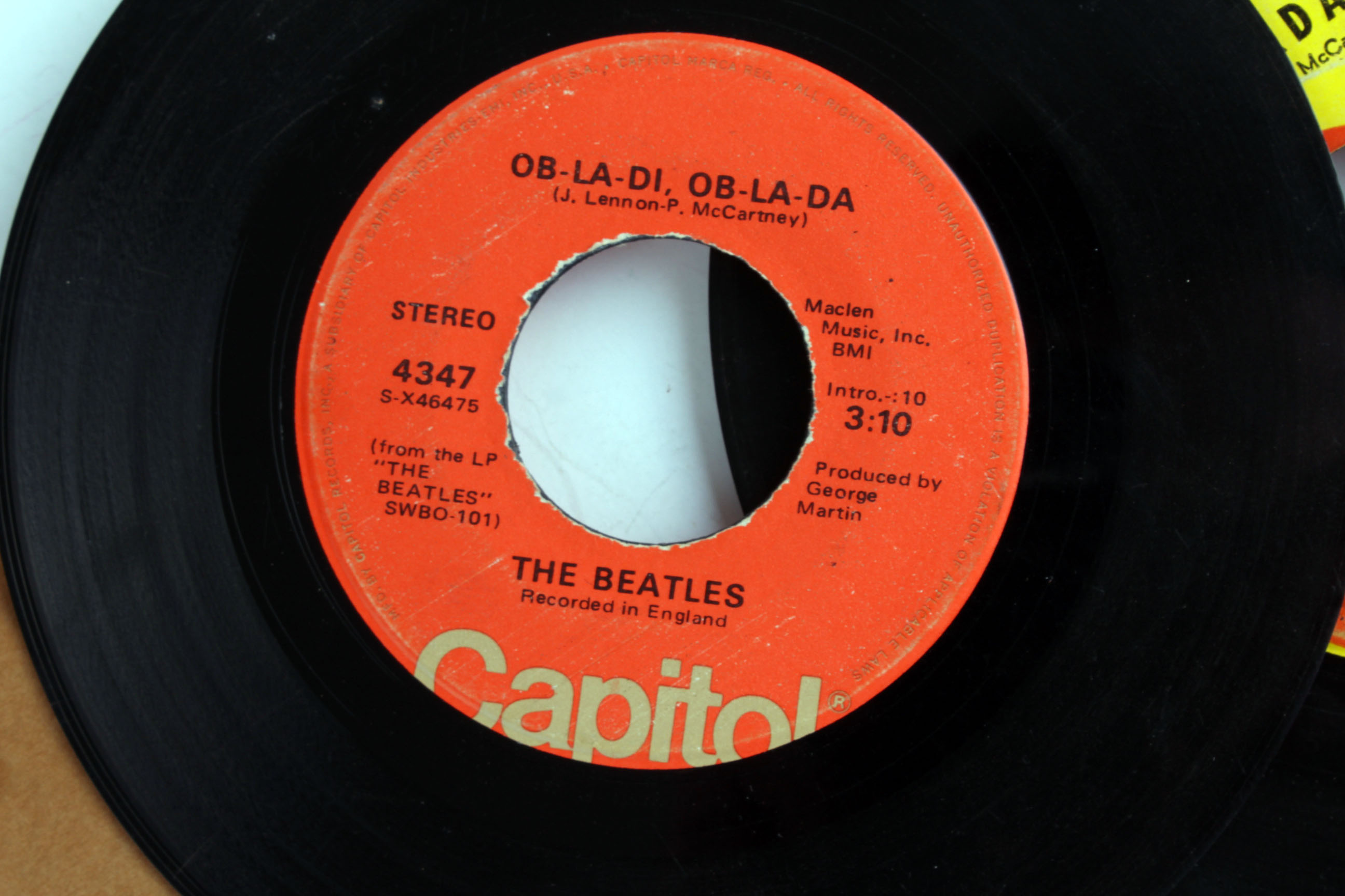 Collection of Vintage Beatles 45 Vinyl Records