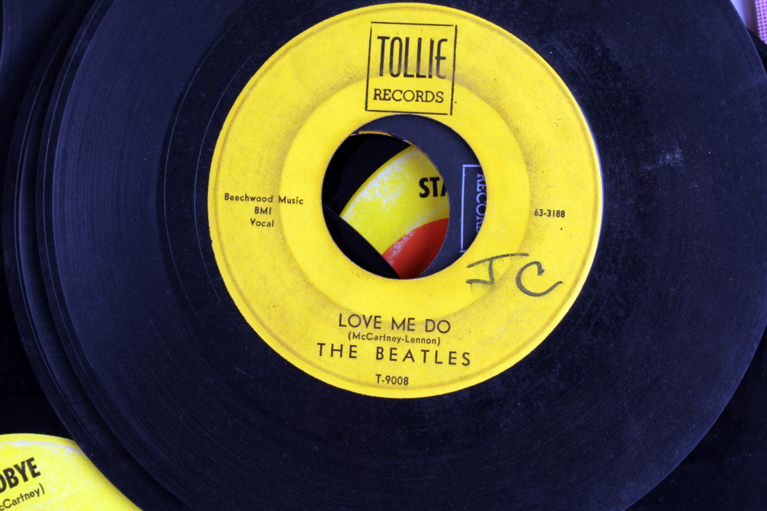 Collection of Vintage Beatles 45 Vinyl Records