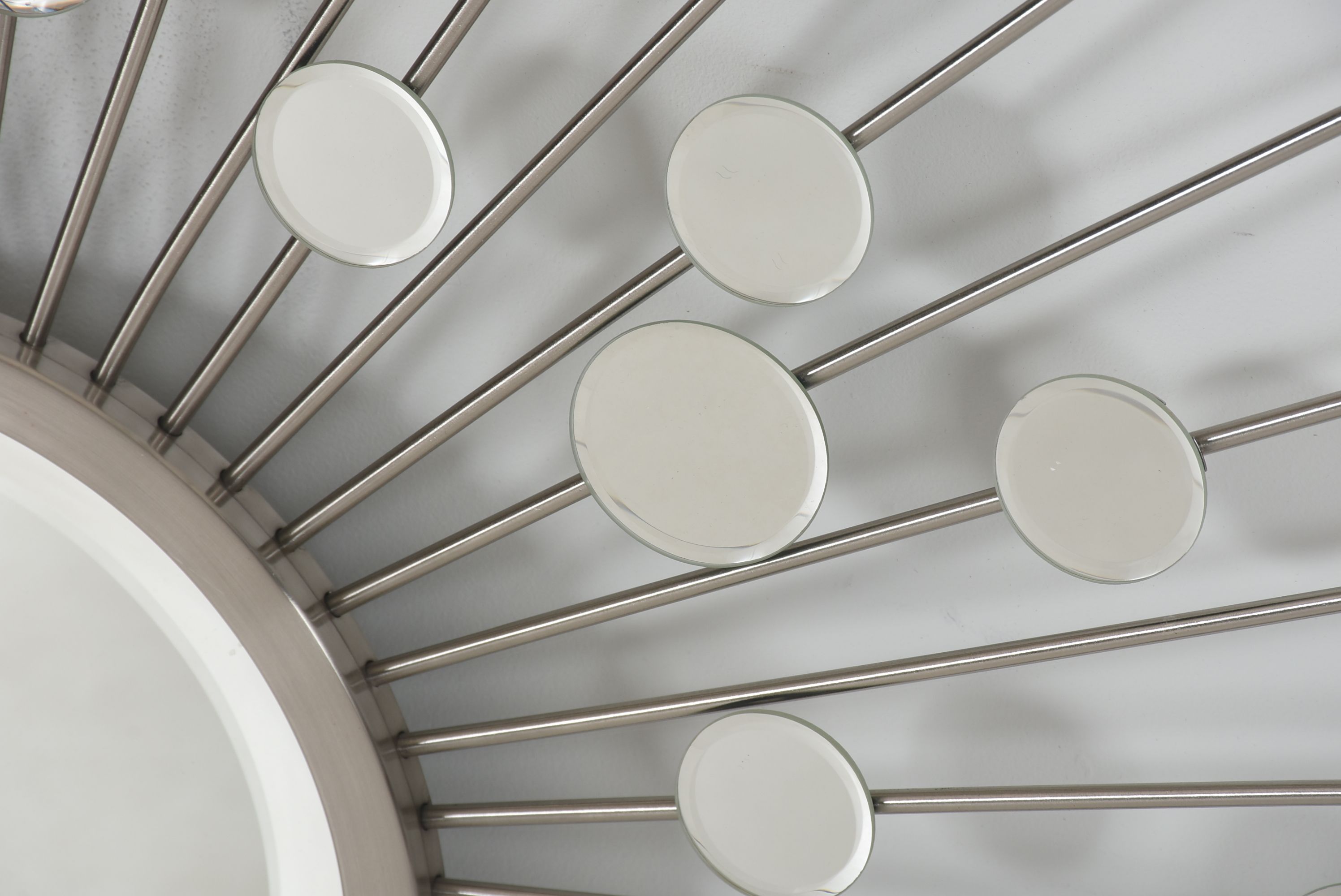 Modern Style Brushed Nickel Starburst Mirror