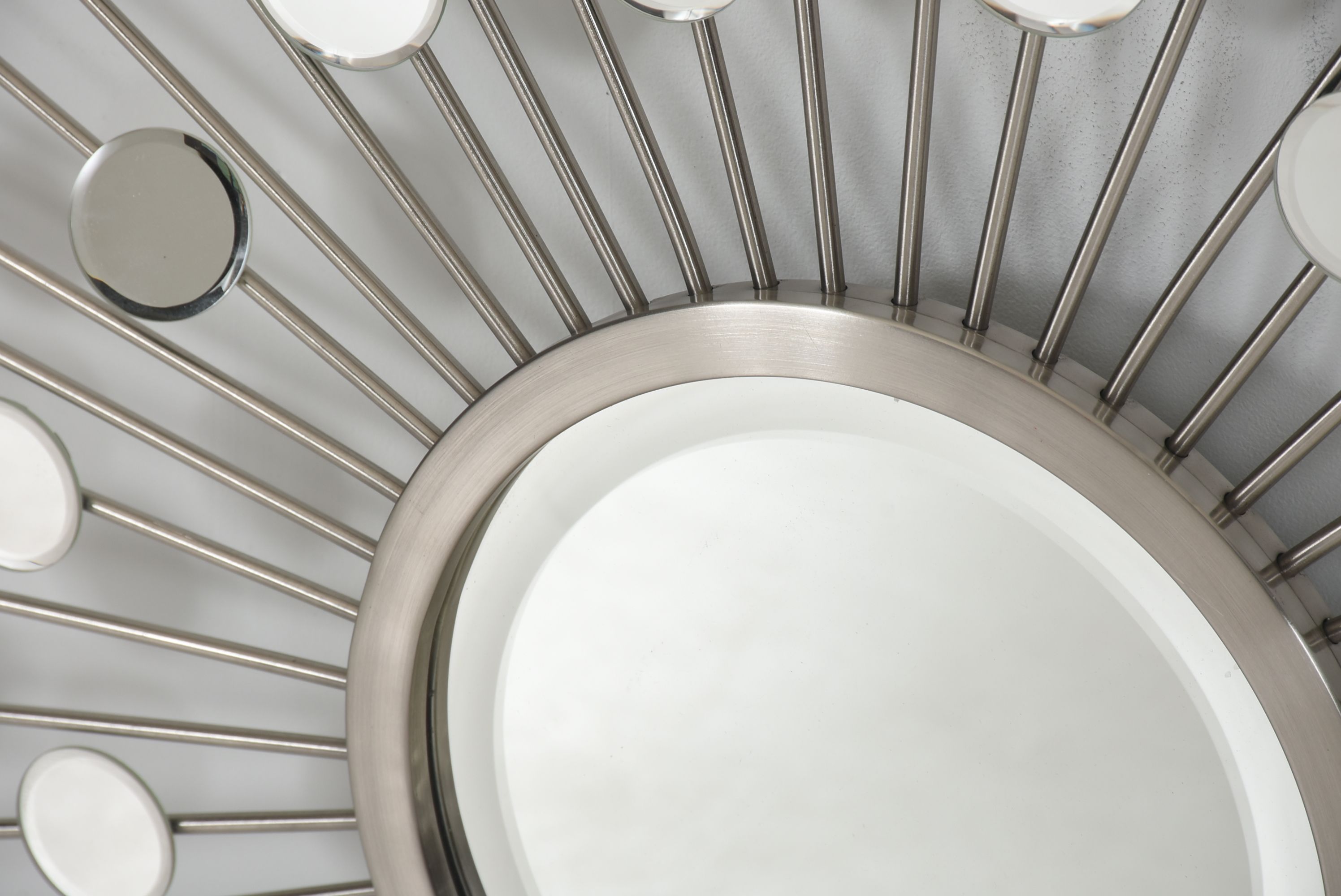 Modern Style Brushed Nickel Starburst Mirror