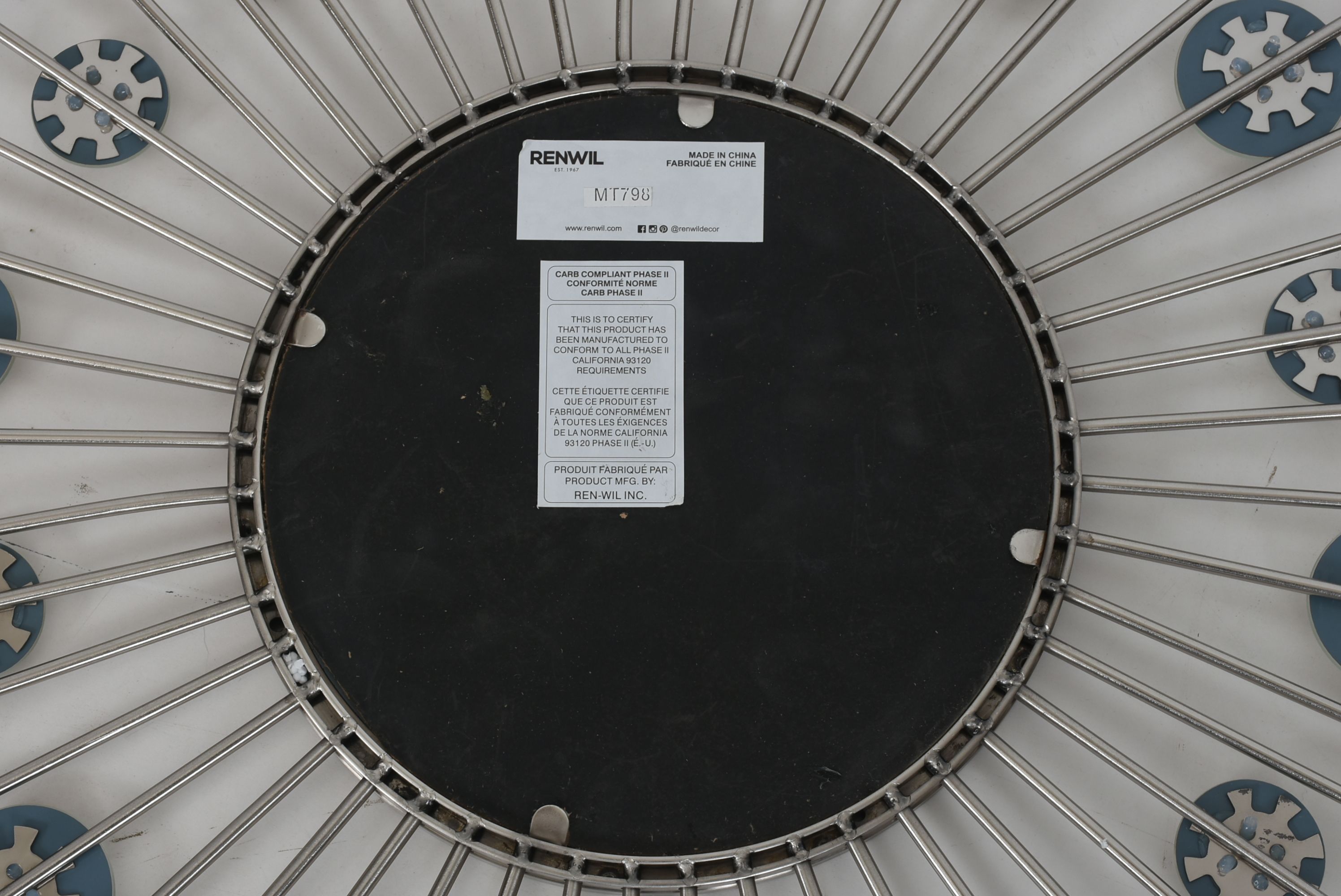 Modern Style Brushed Nickel Starburst Mirror