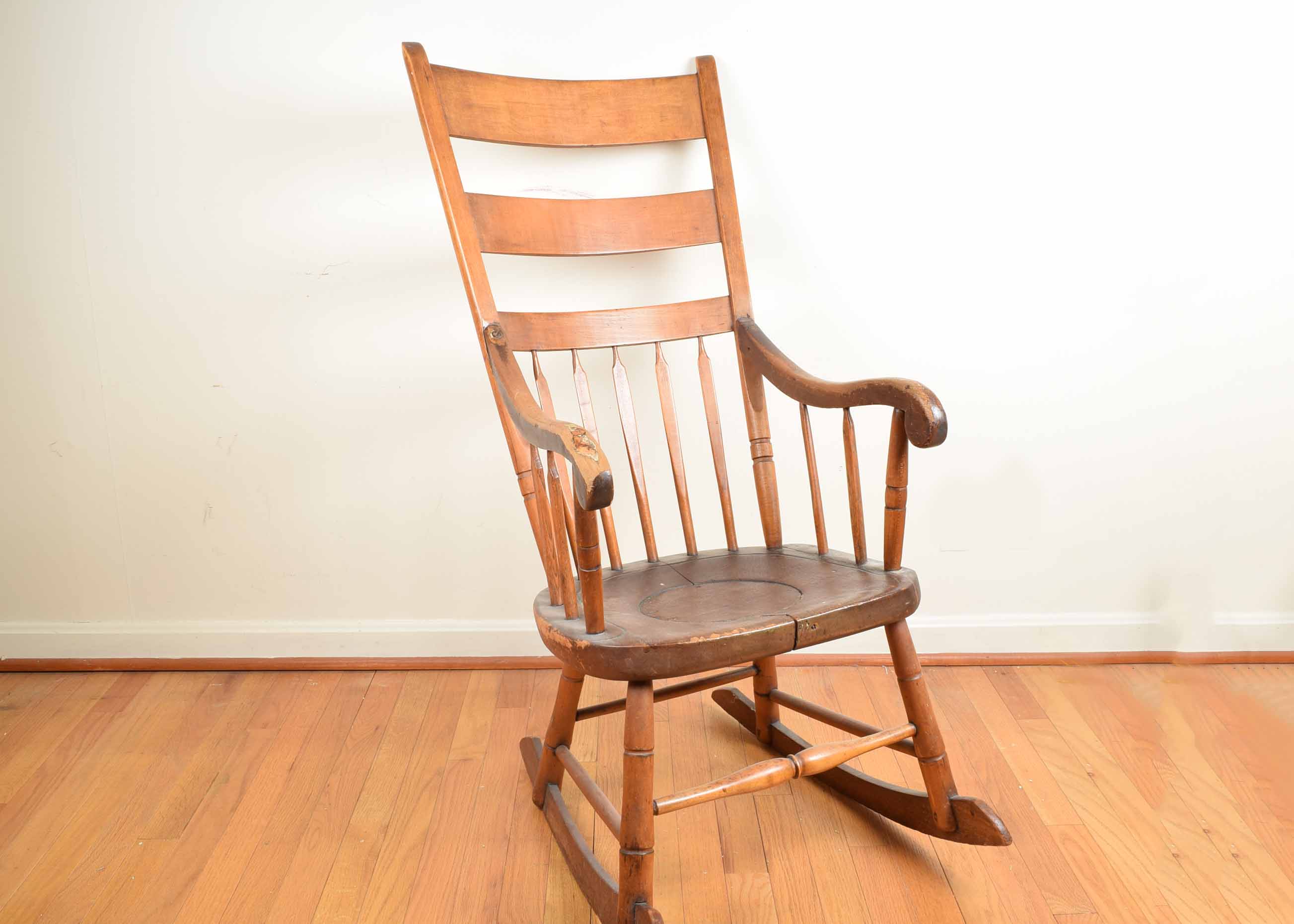 Antique Cherry High Spindleback Rocking Chair