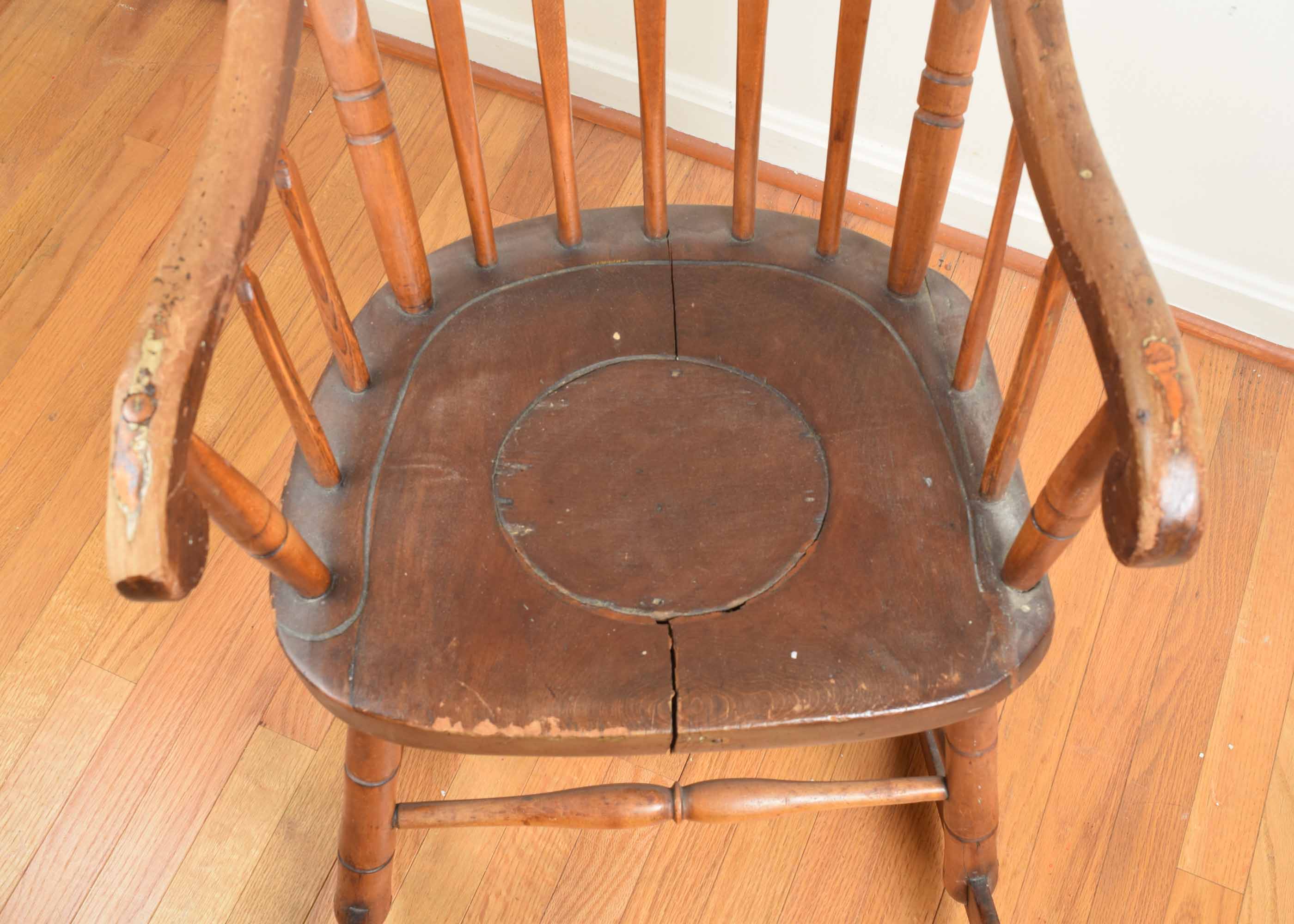 Antique Cherry High Spindleback Rocking Chair
