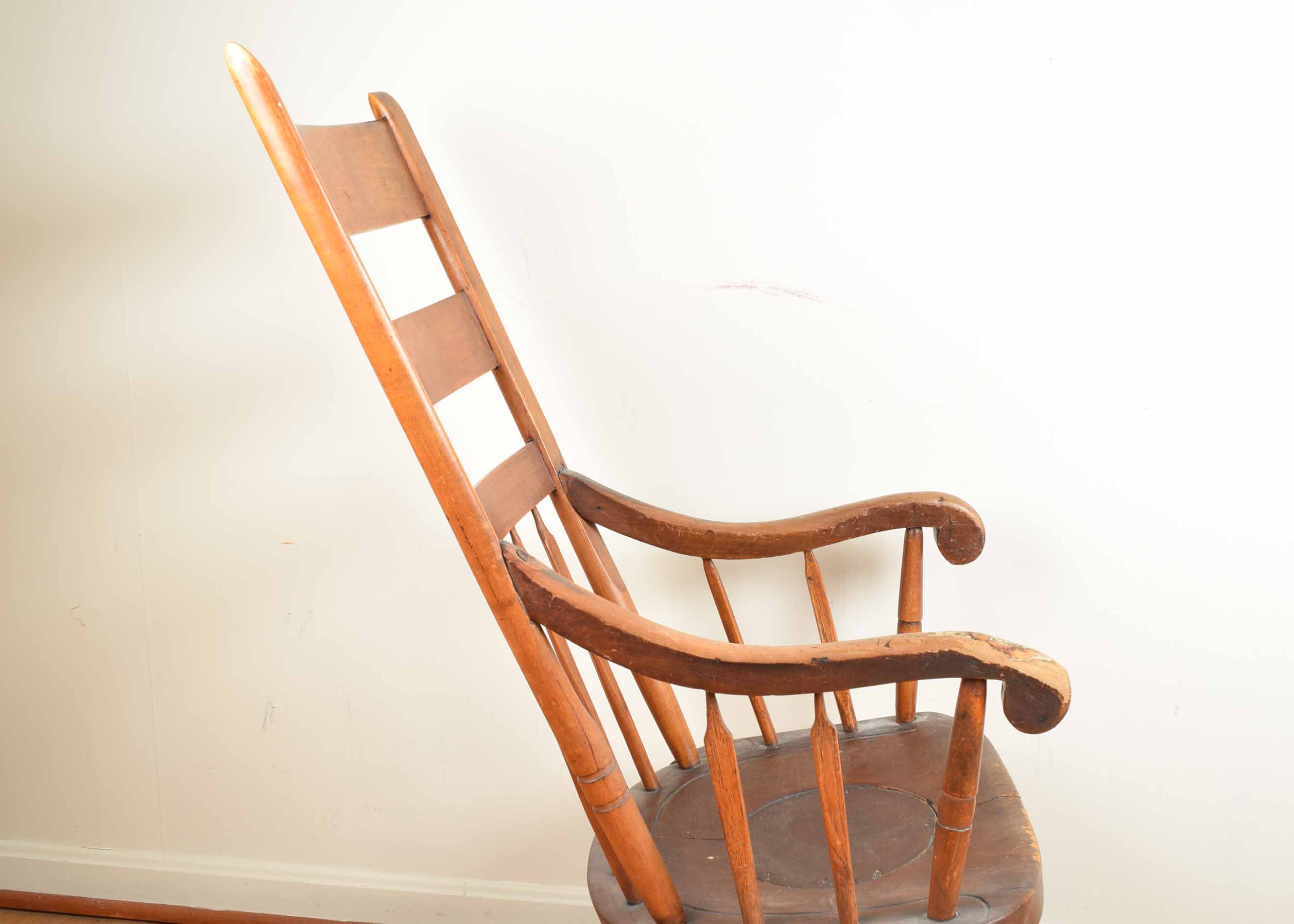 Antique Cherry High Spindleback Rocking Chair