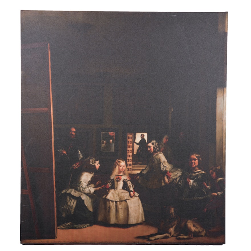 Reproduction Print on Canvas of Velazquez's Baroque "Las Meninas"