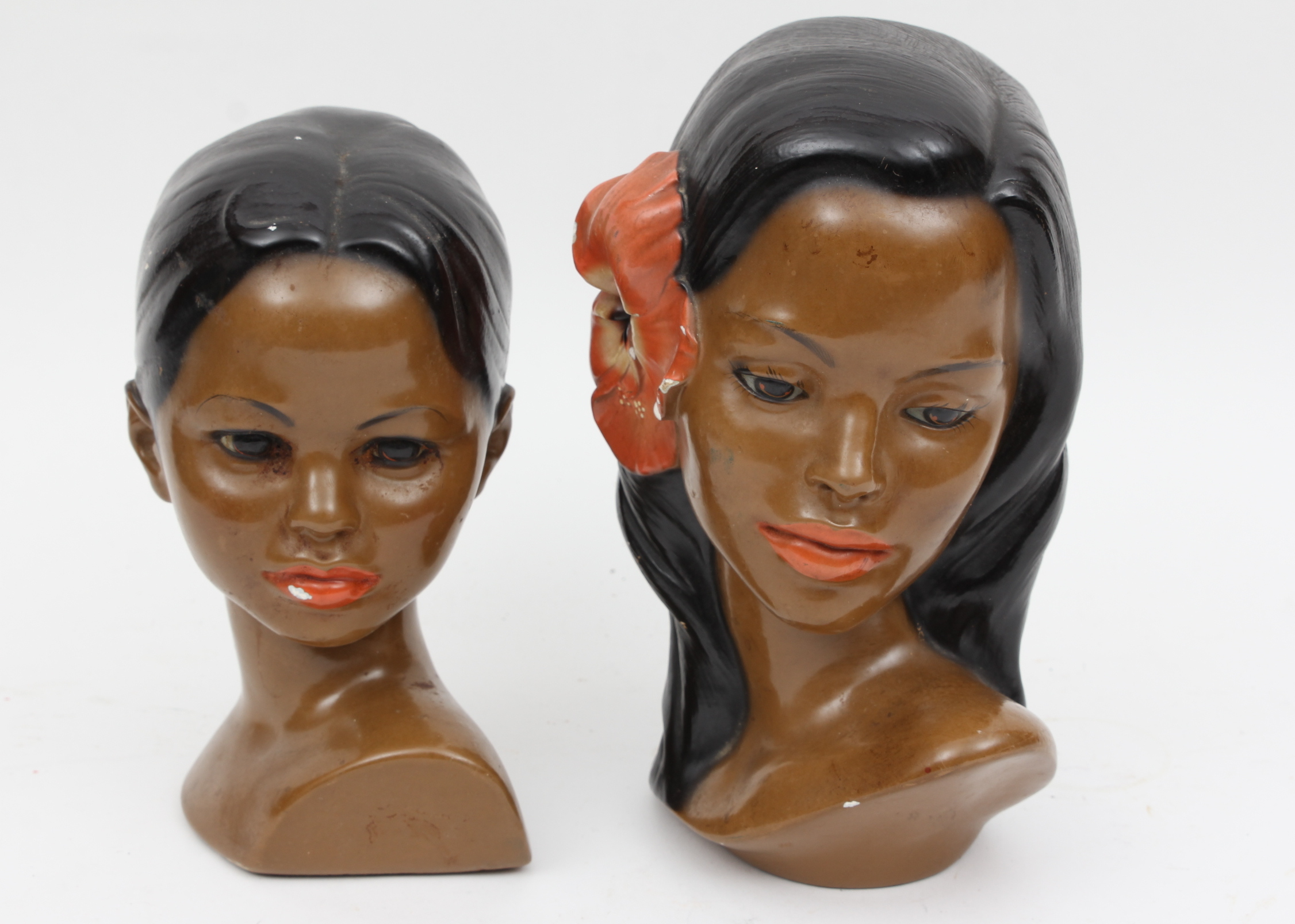 Vintage Chalkware Busts by Marwal Ind. Inc.