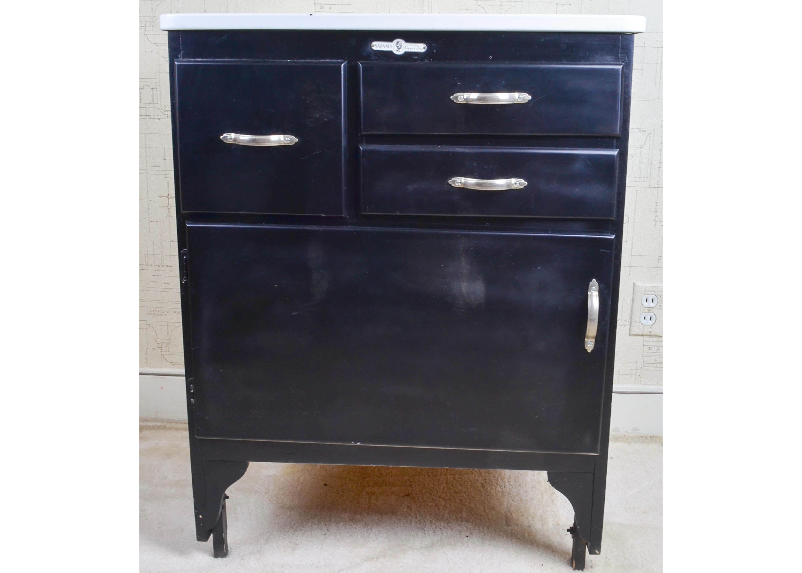 Vintage Coppes Inc. Napanee Kitchen Cabinet with Enamel Top