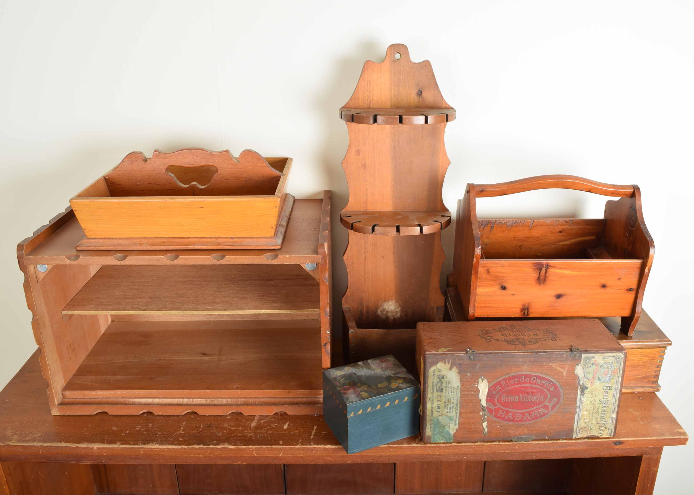 Small Vintage Wooden Storage Items