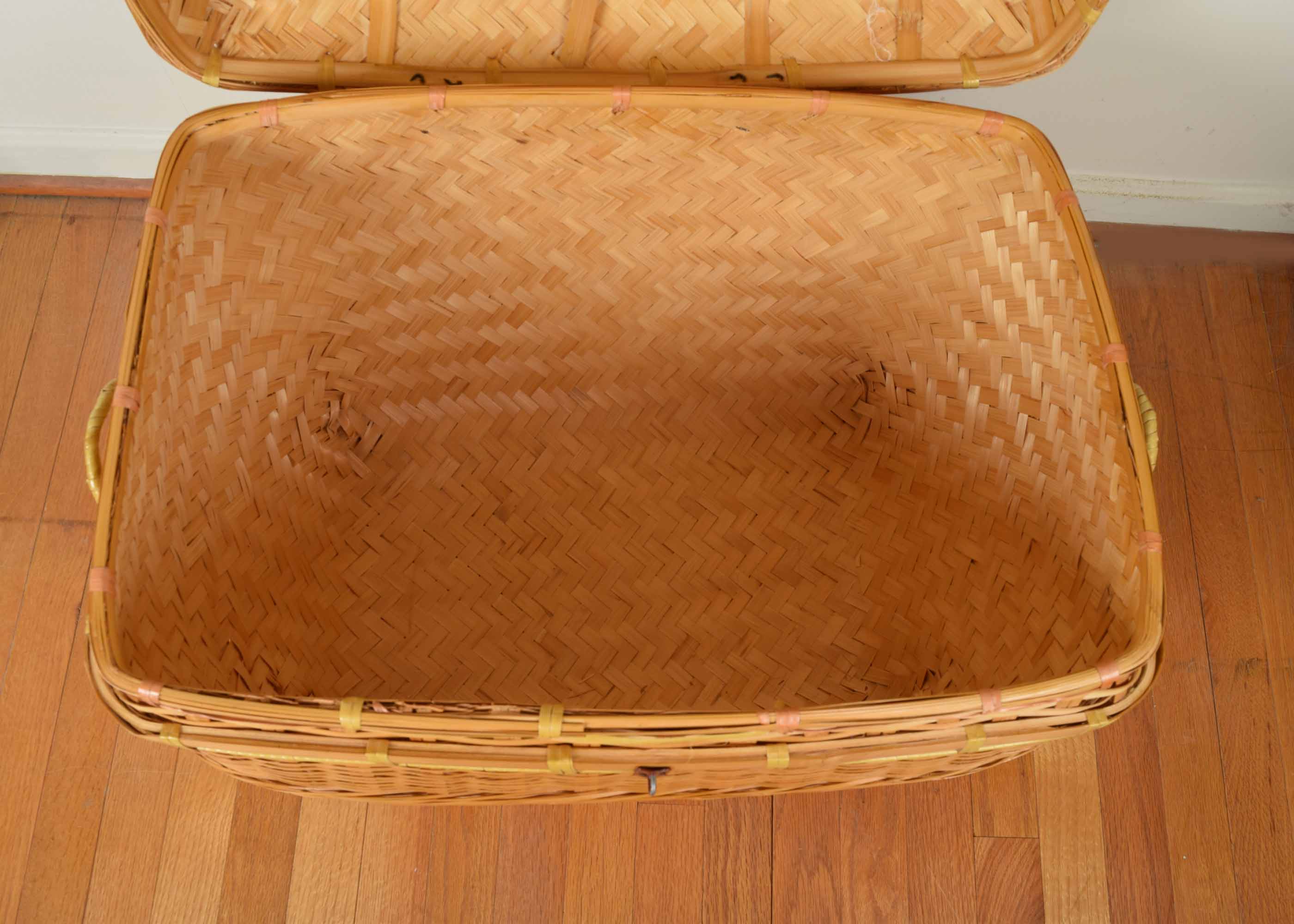Large Domed Rattan and Wicker Trunk