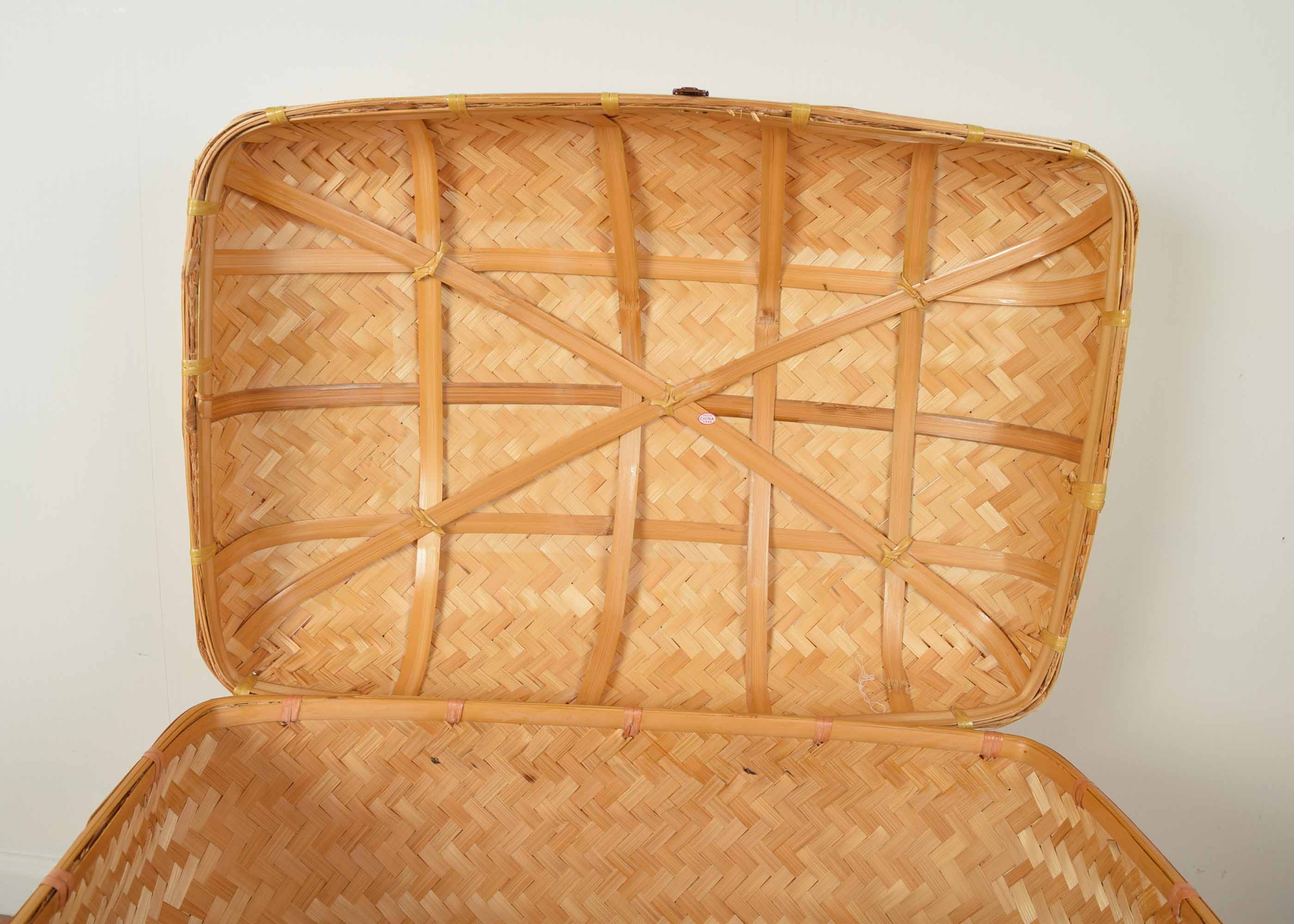 Large Domed Rattan and Wicker Trunk