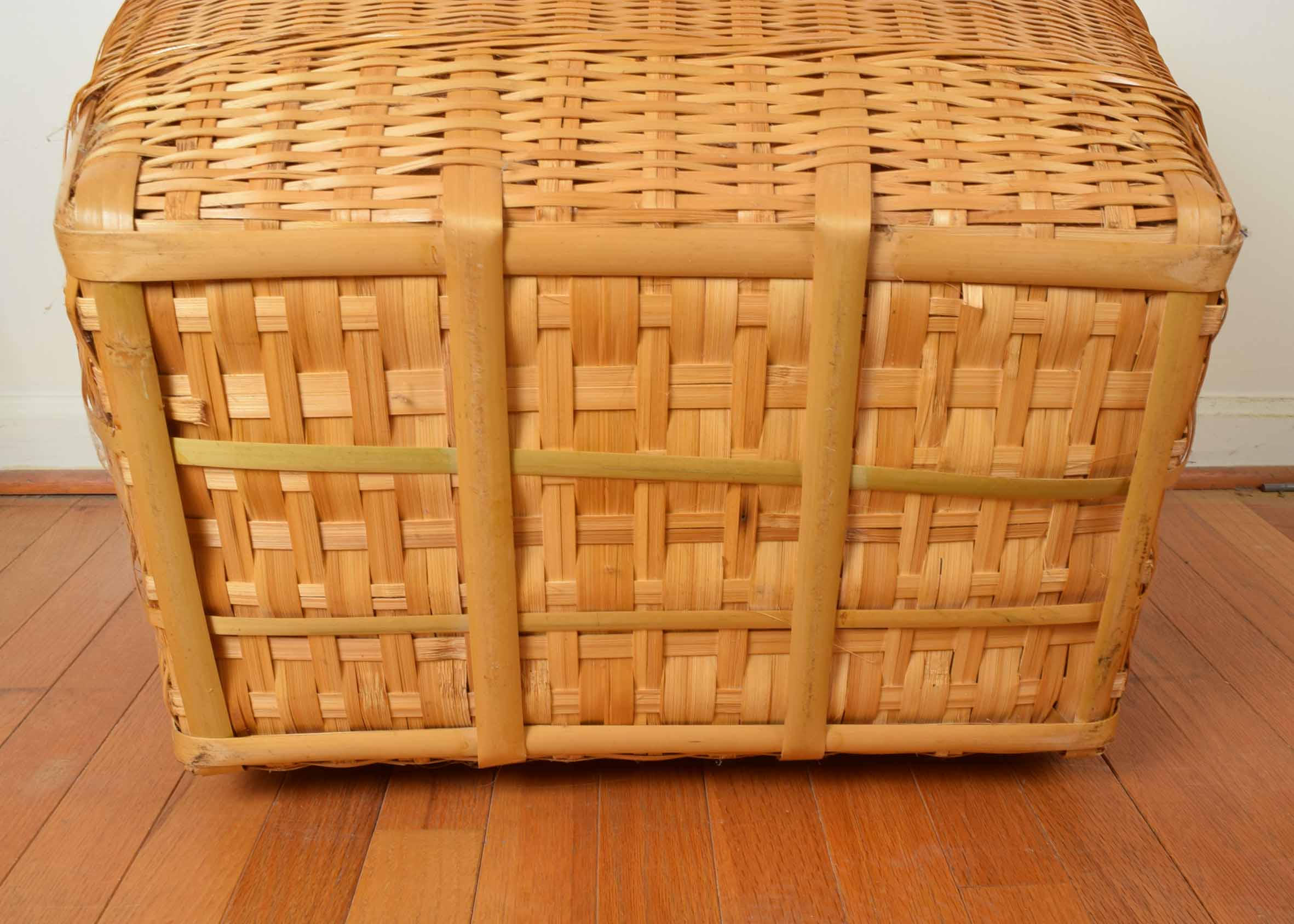Large Domed Rattan and Wicker Trunk