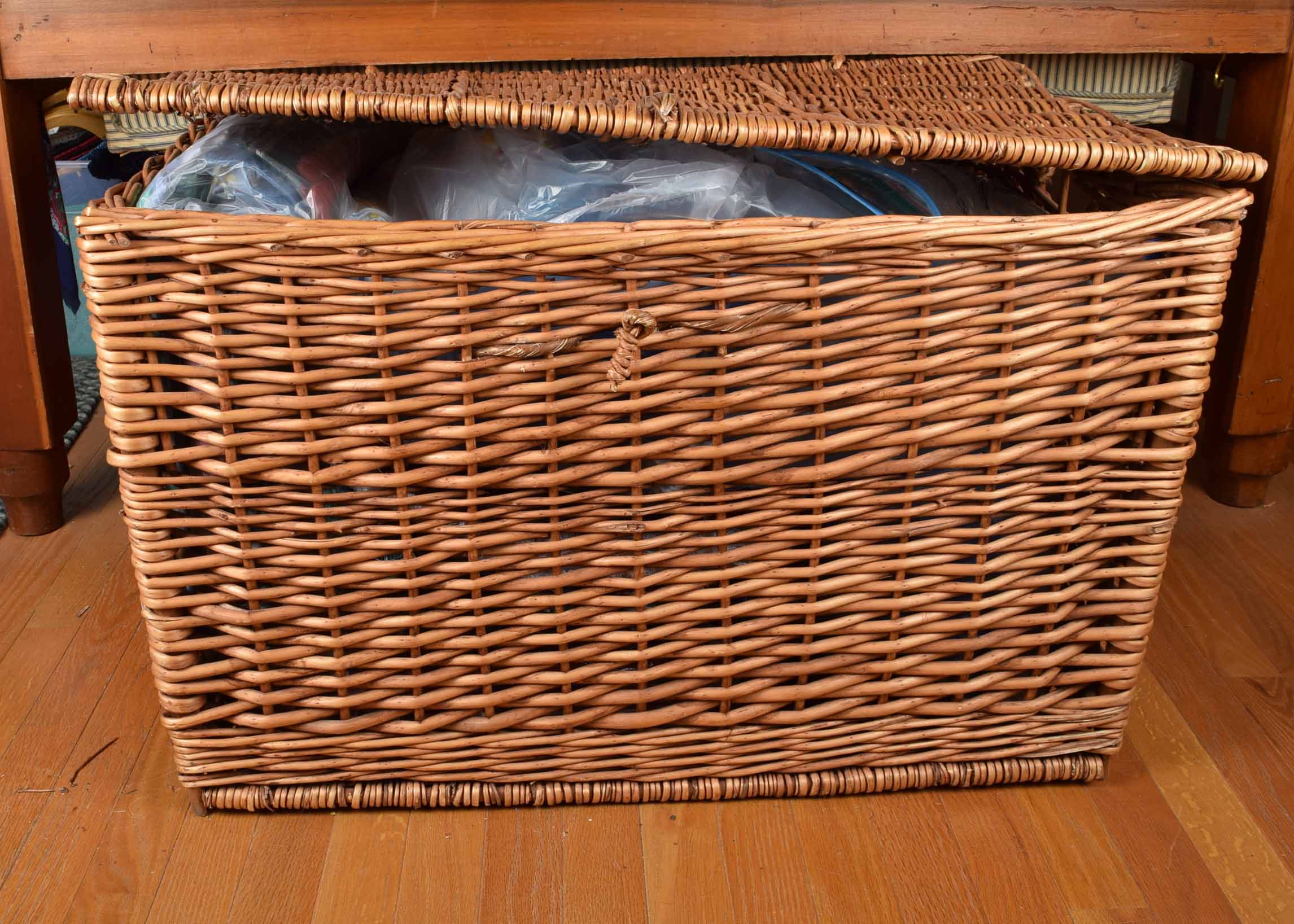 Wicker Trunk of Table Linens
