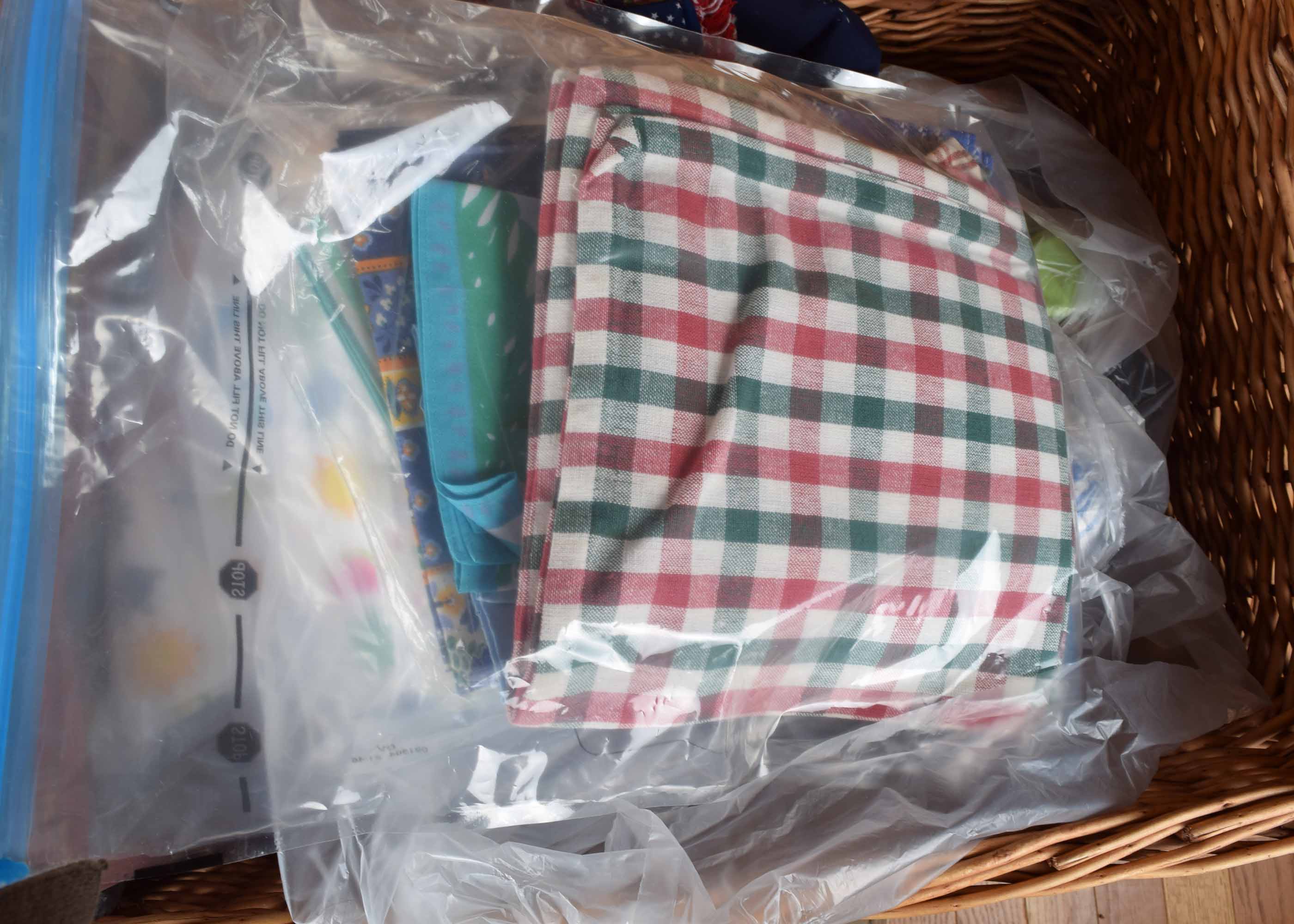 Wicker Trunk of Table Linens